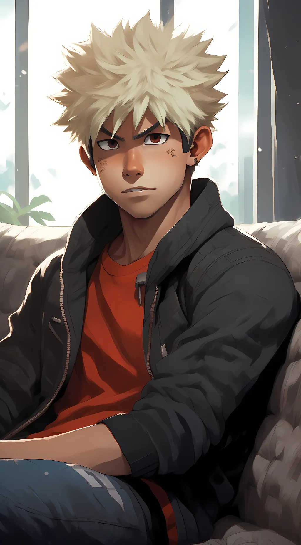 ai character: bakugo+daku background