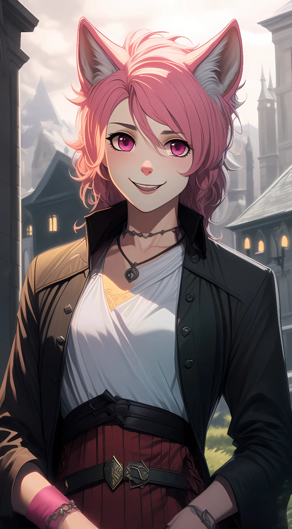 ai character: Magenta background