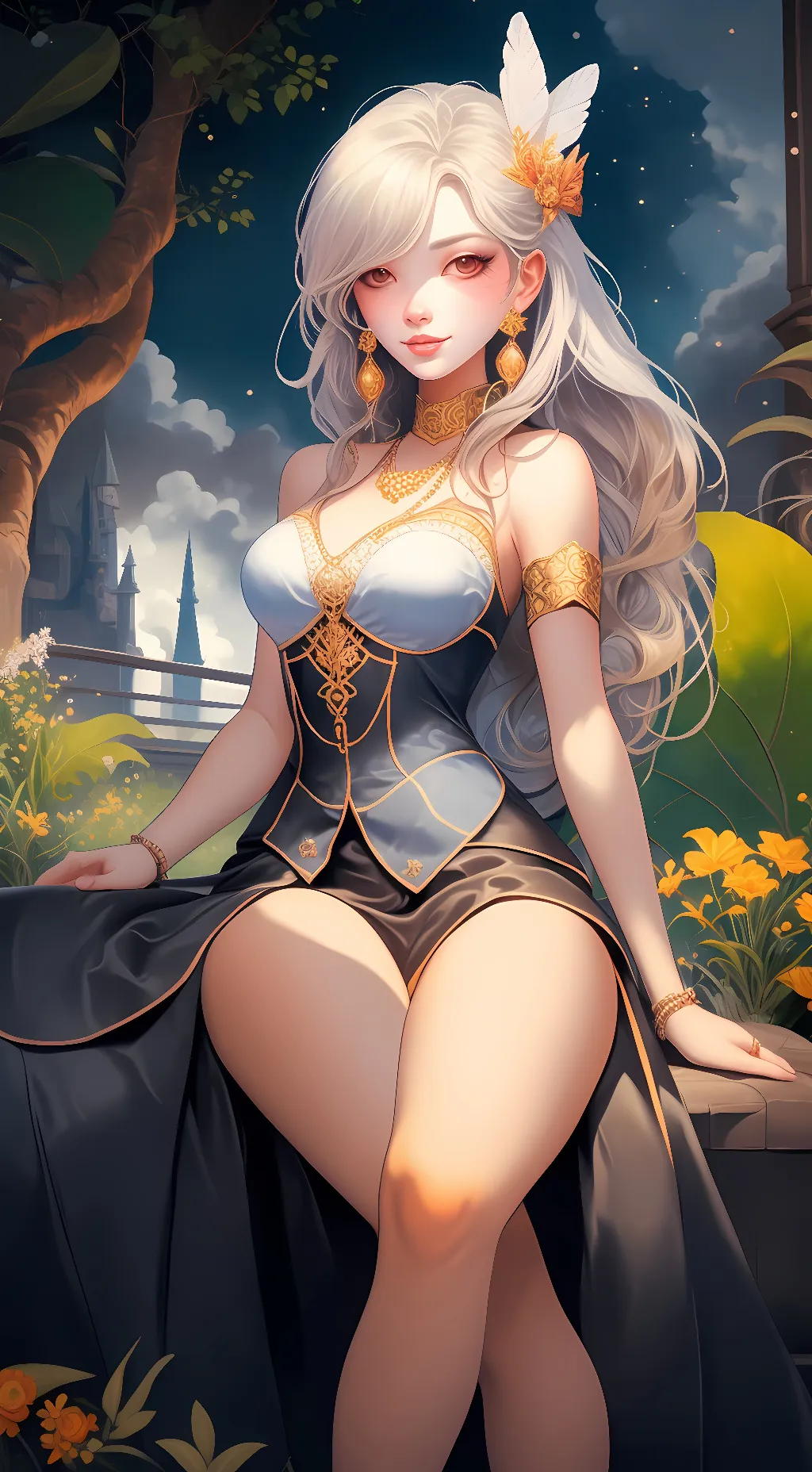 ai character: White Cloud background