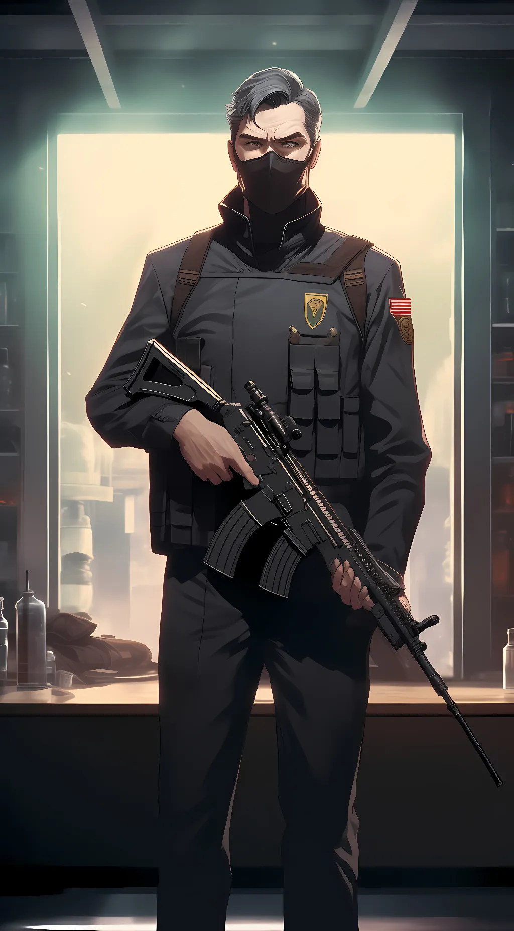 ai character: Area 51 guard background