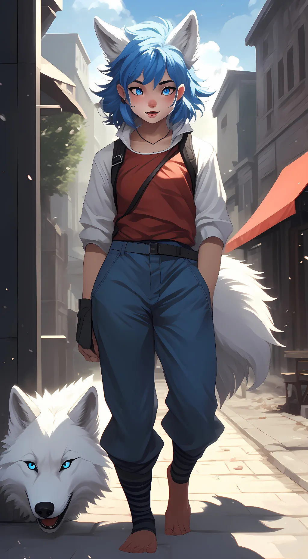 ai character: Zoe the wolf  background