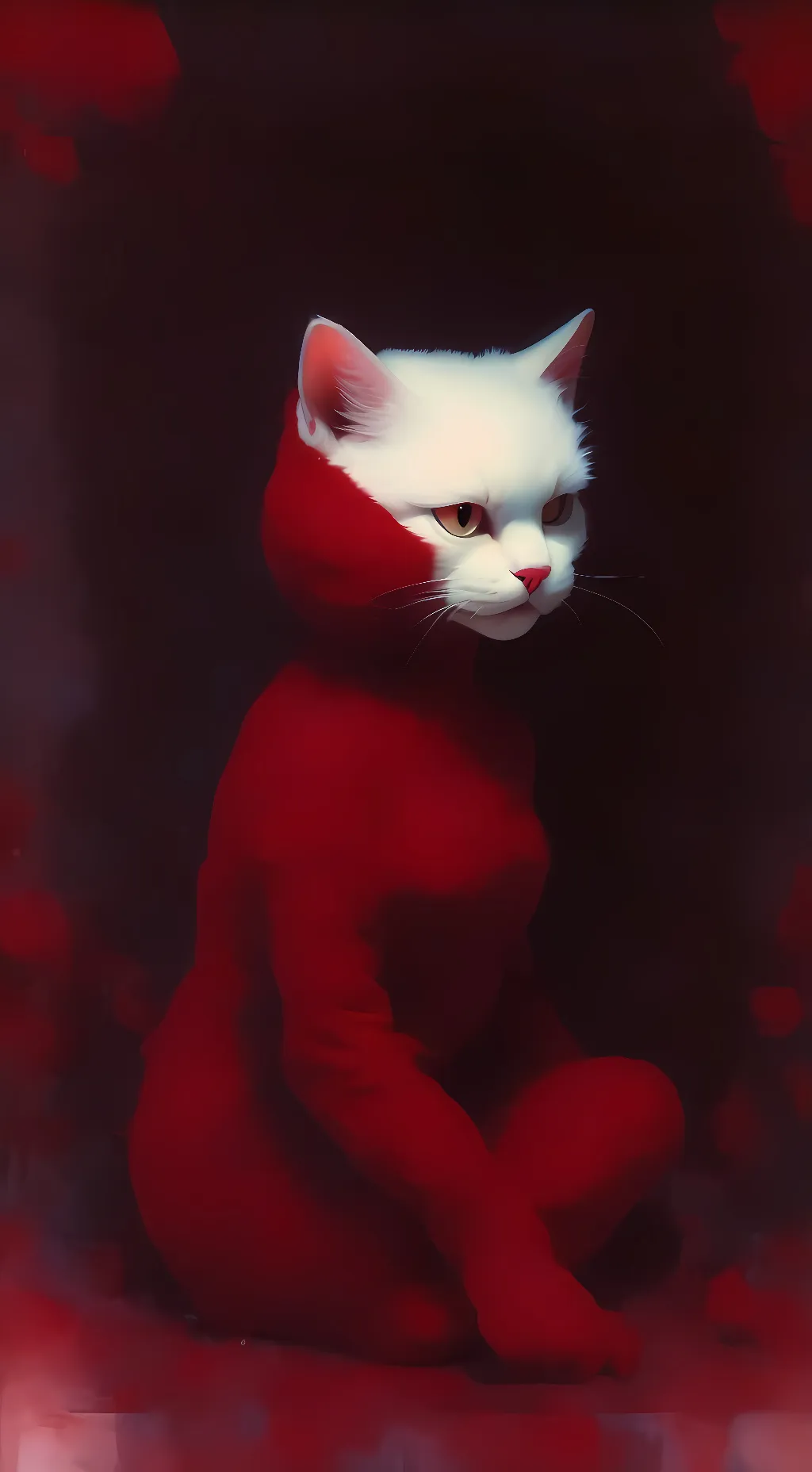 ai character: red smurf cat😱😱😱😱😱 background