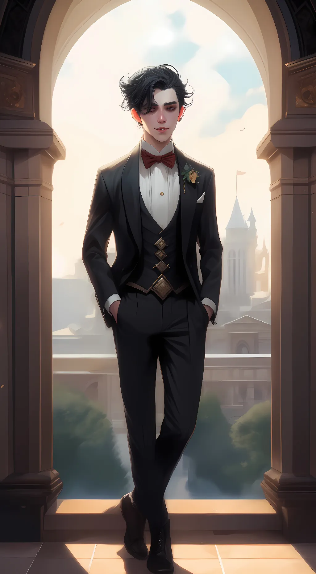 ai character: silver background