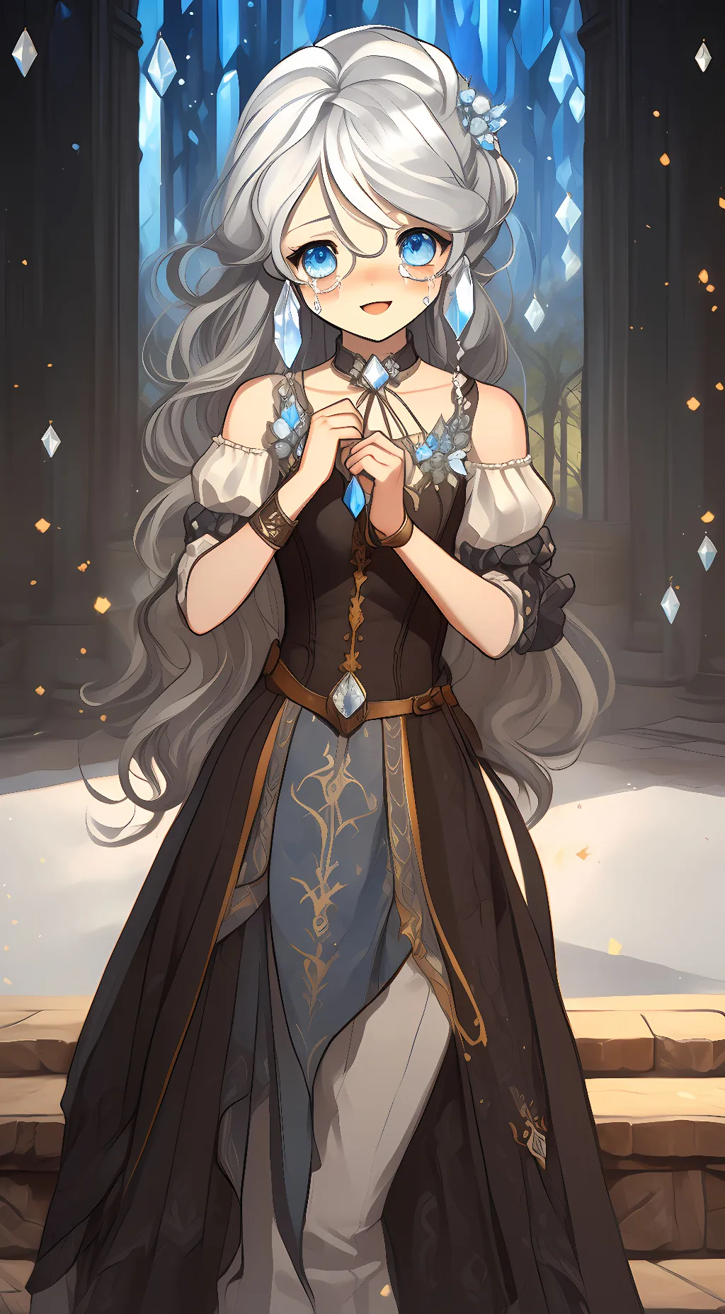 ai character: Missy Blue background