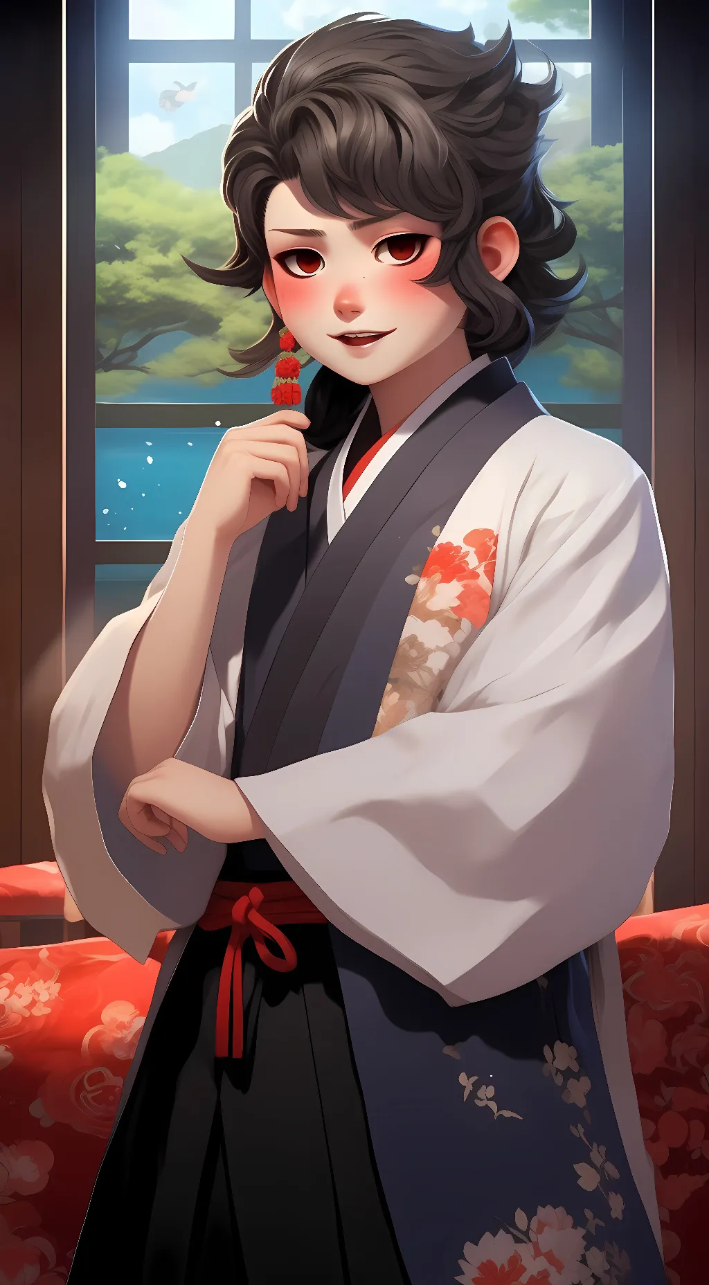 ai character: Teruteru Hanamura  background