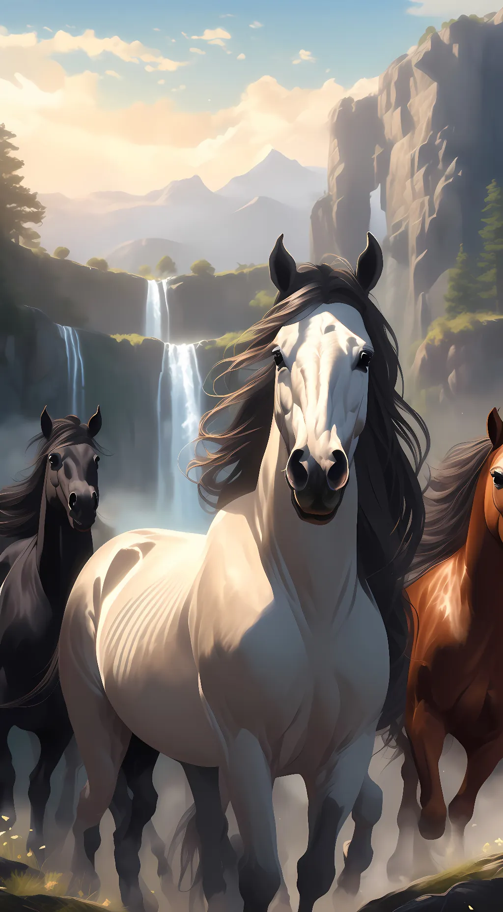 ai character: Herd of horses background