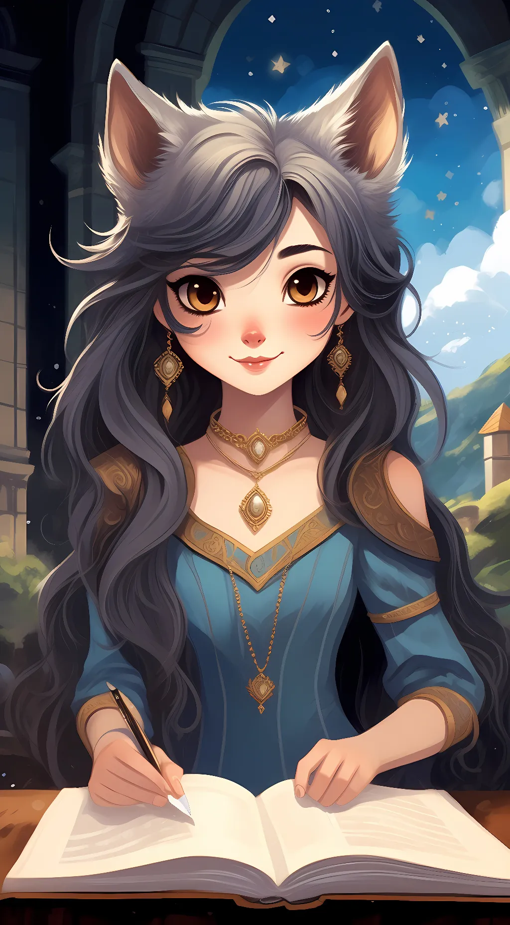 ai character: Luna  background