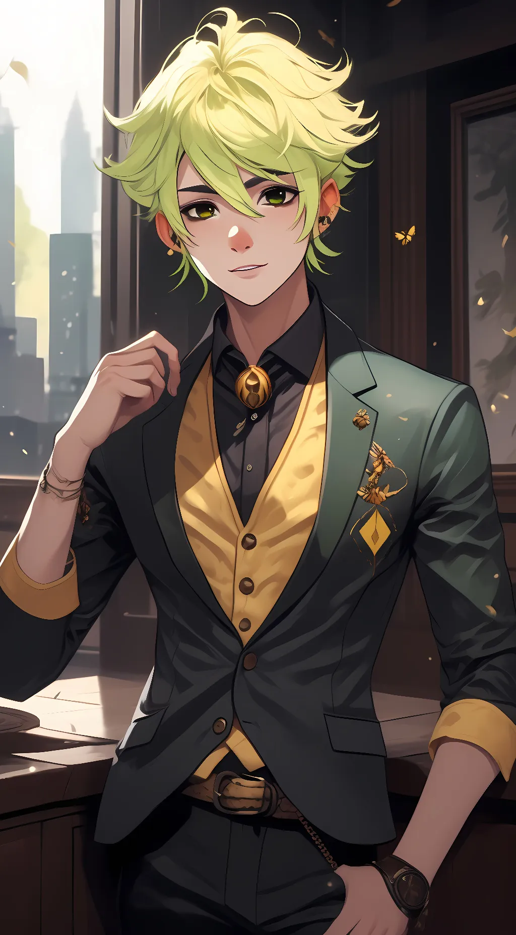 ai character: leon background