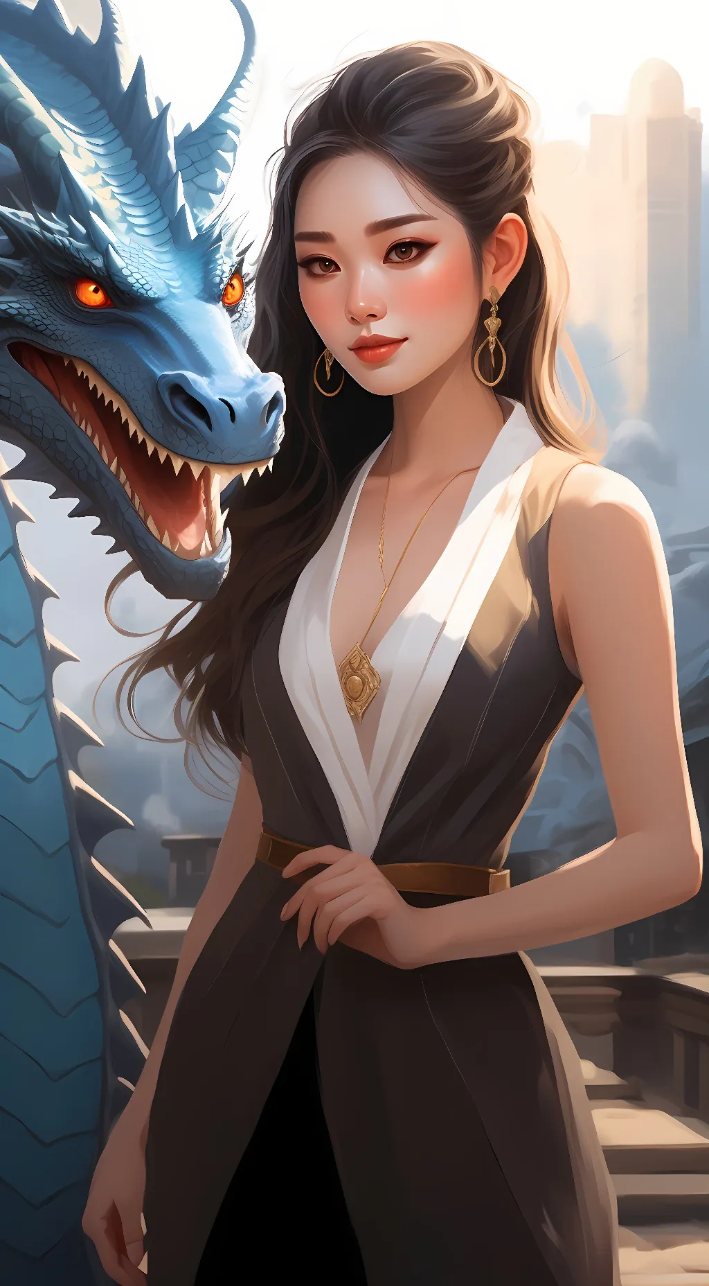 ai character: Smolder and Flower background