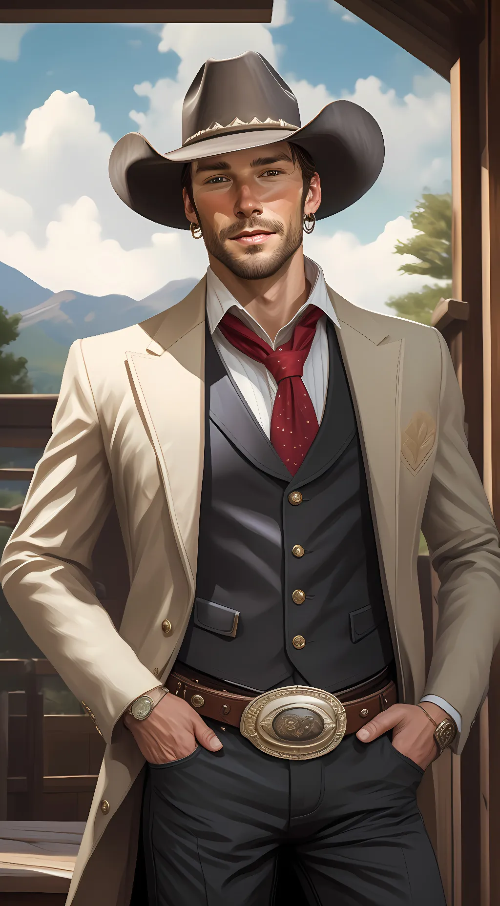 ai character: Danie west  background