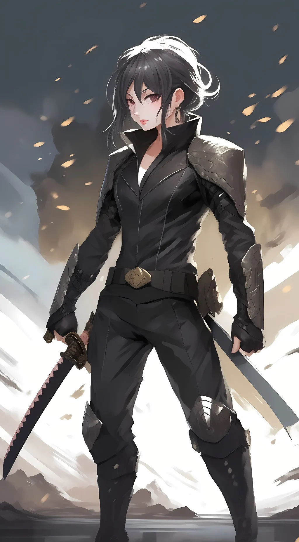 ai character: snow background