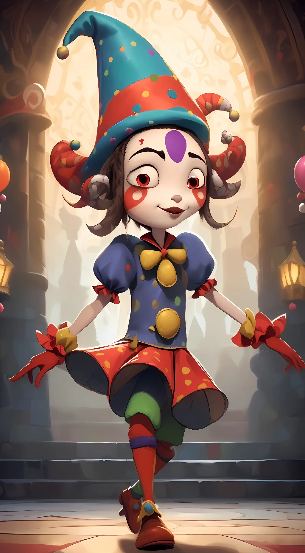 ai character: The amazing Circus background