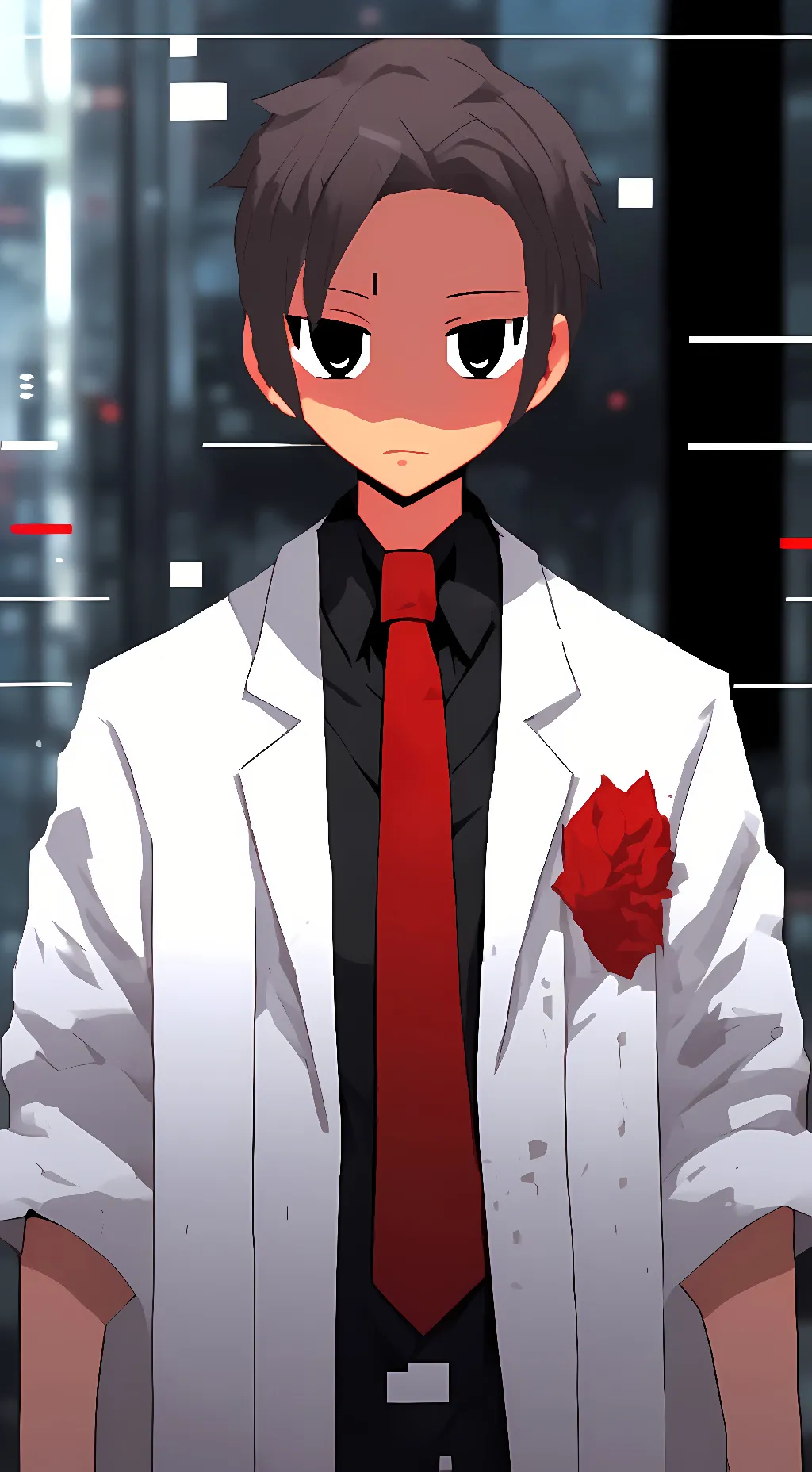 ai character: Red background