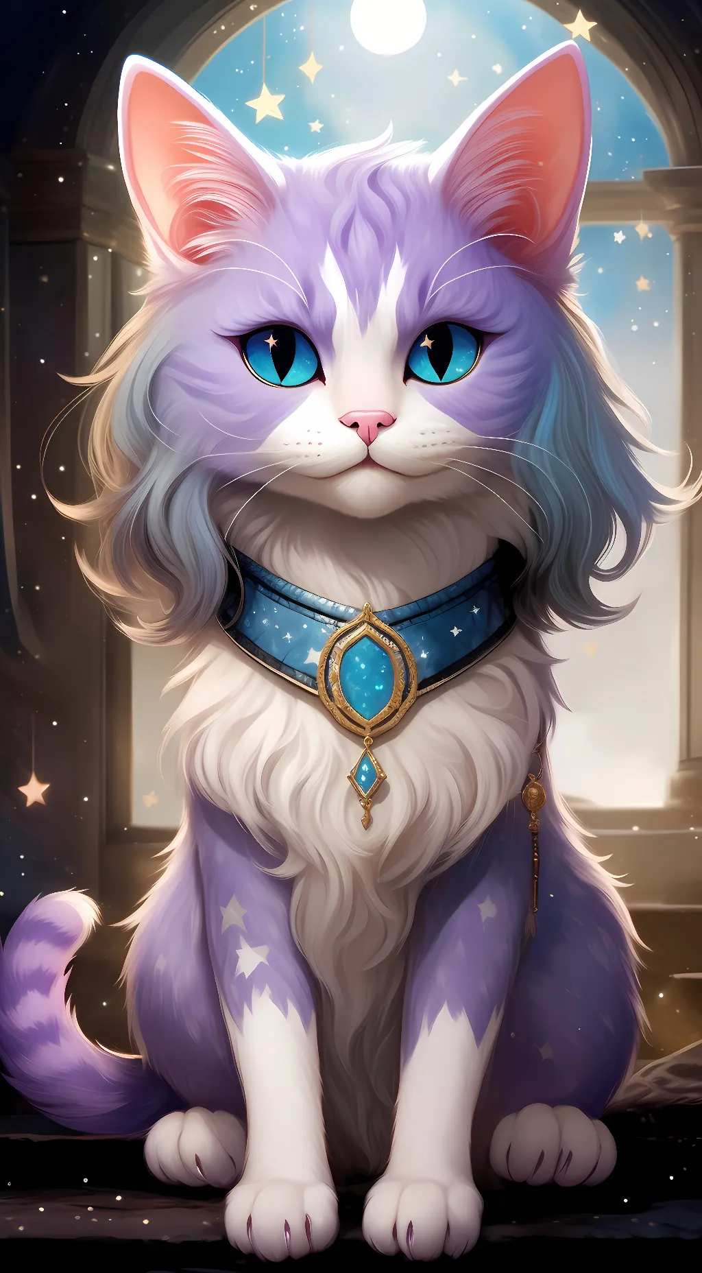 ai character: galaxy meow background
