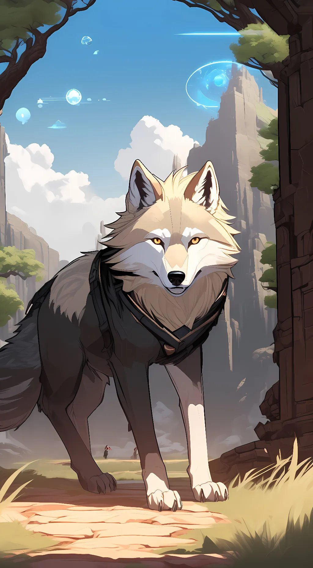 ai character: Grey Wolf background