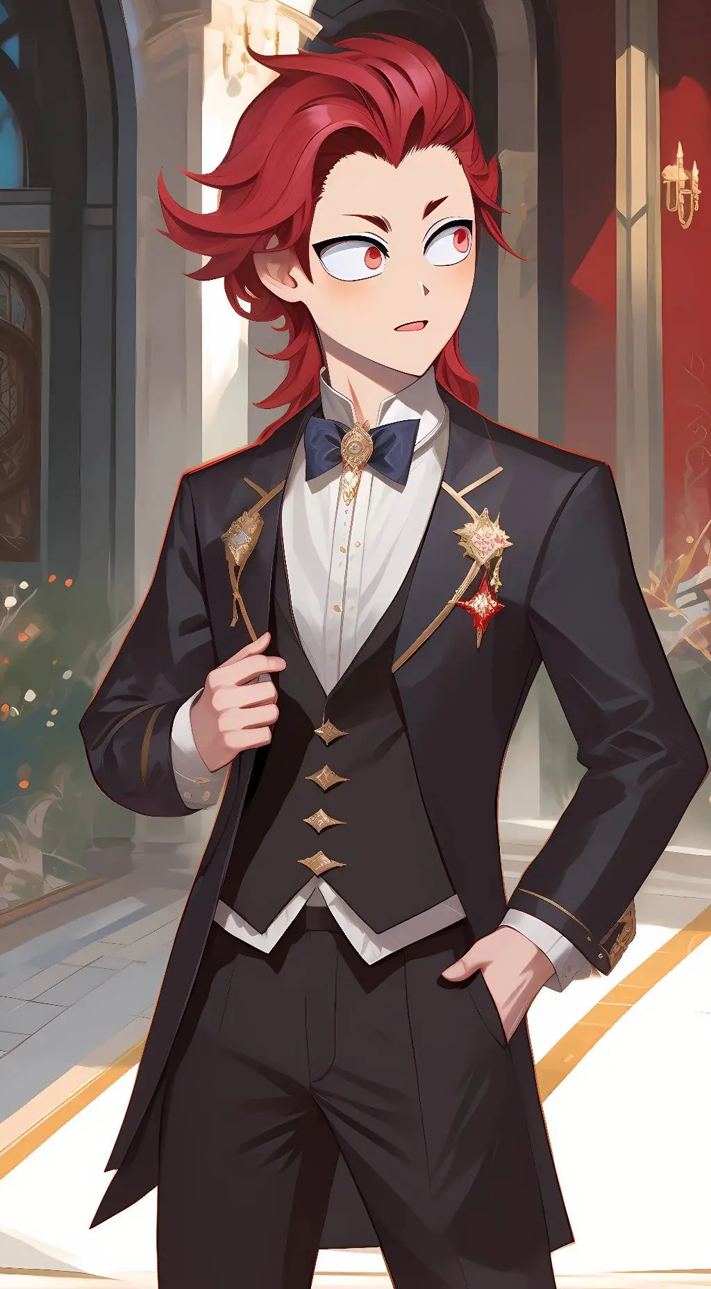 ai character: fancy kirishima  background