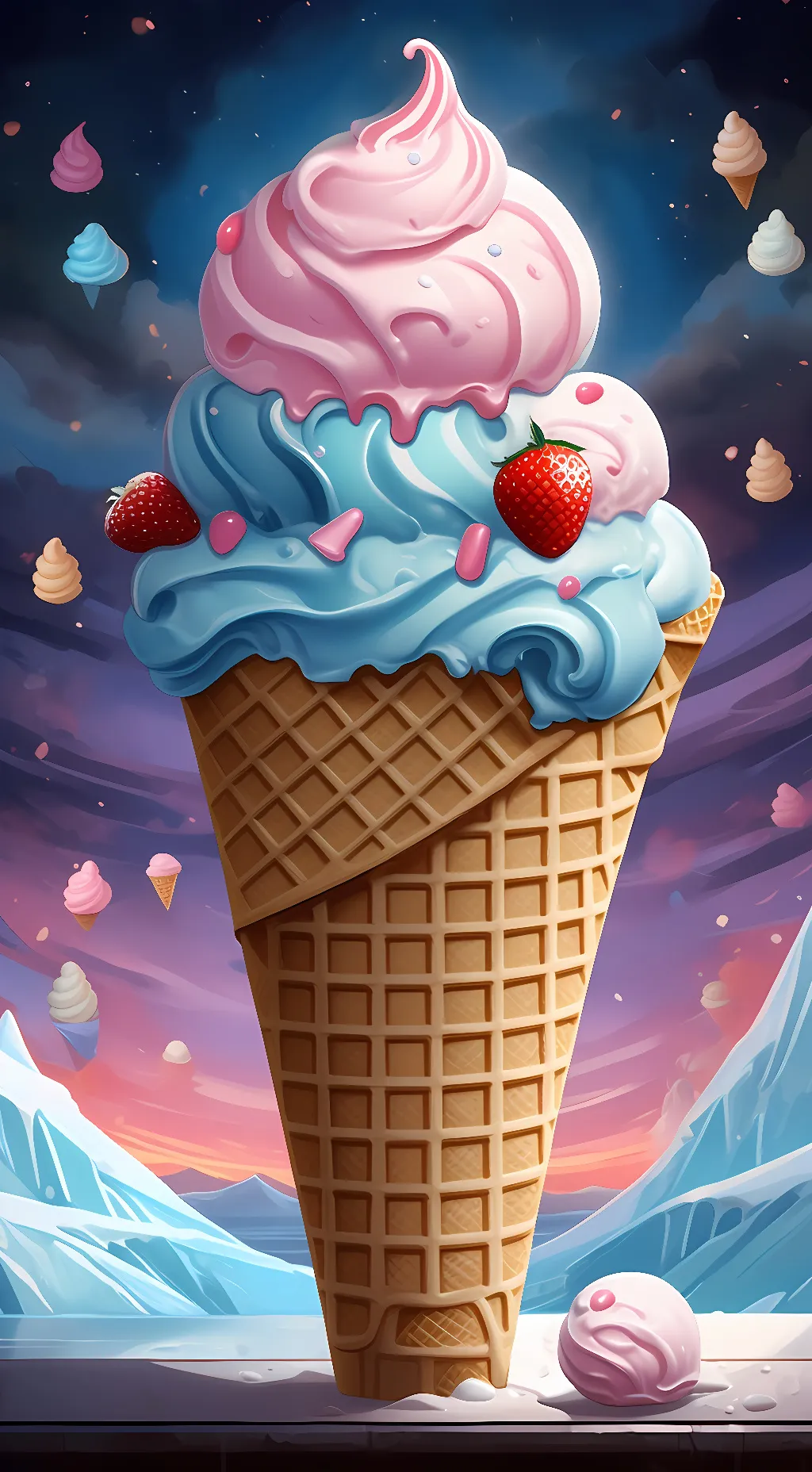 ai character: Ice cream background