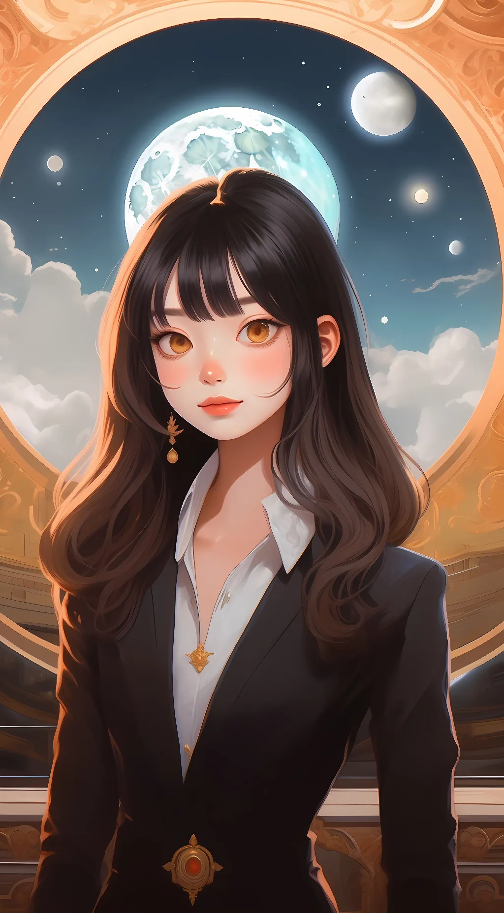 ai character: moon background