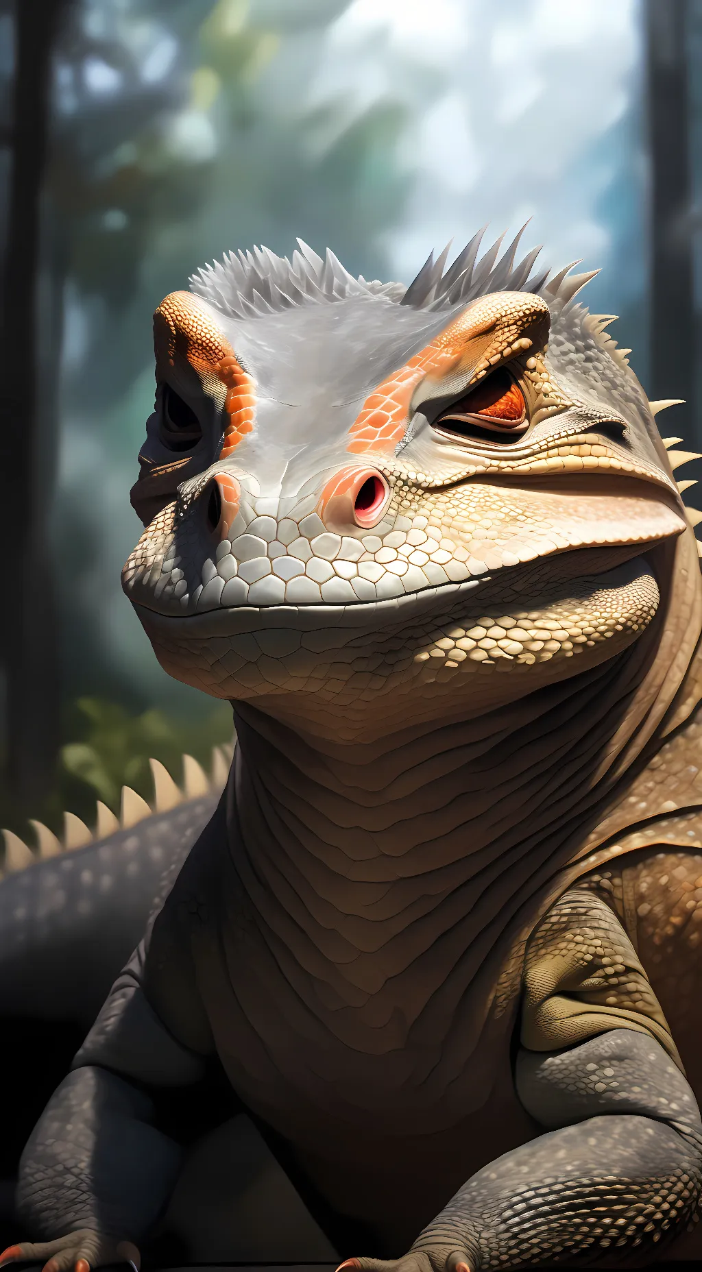ai character: Komodo Dragon background