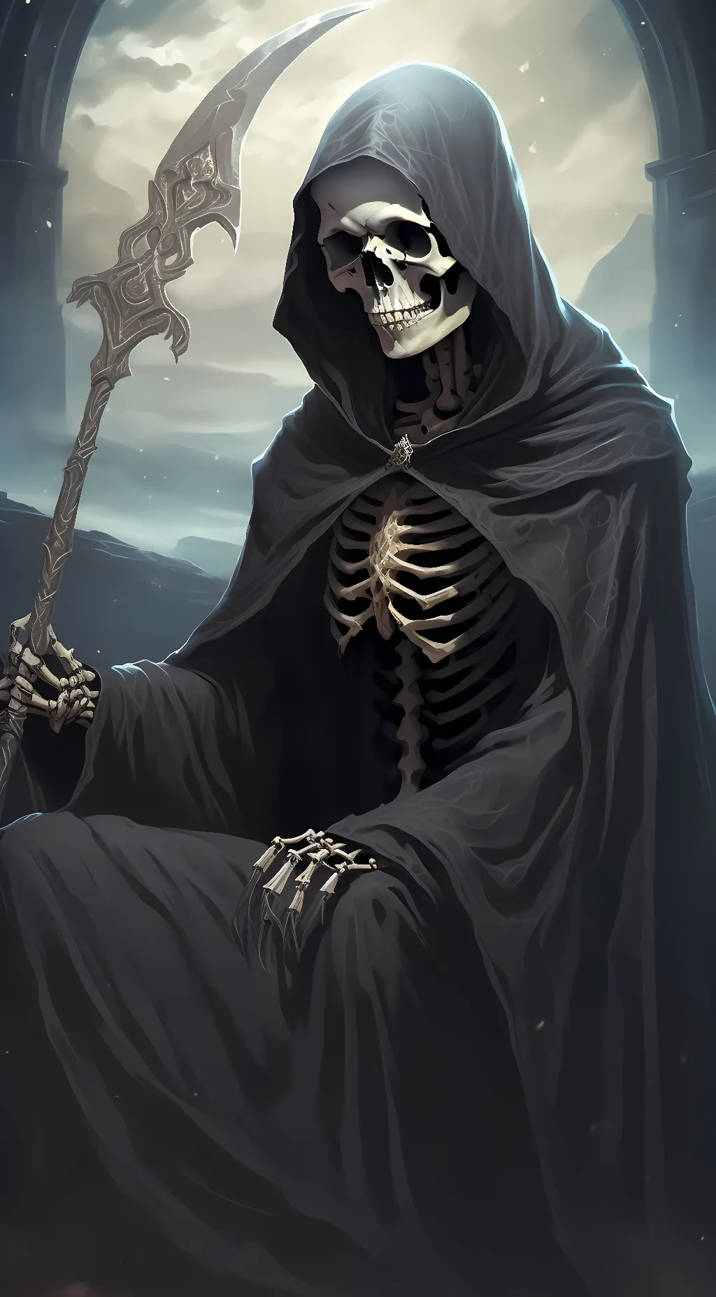 ai character: The Grim Reaper background