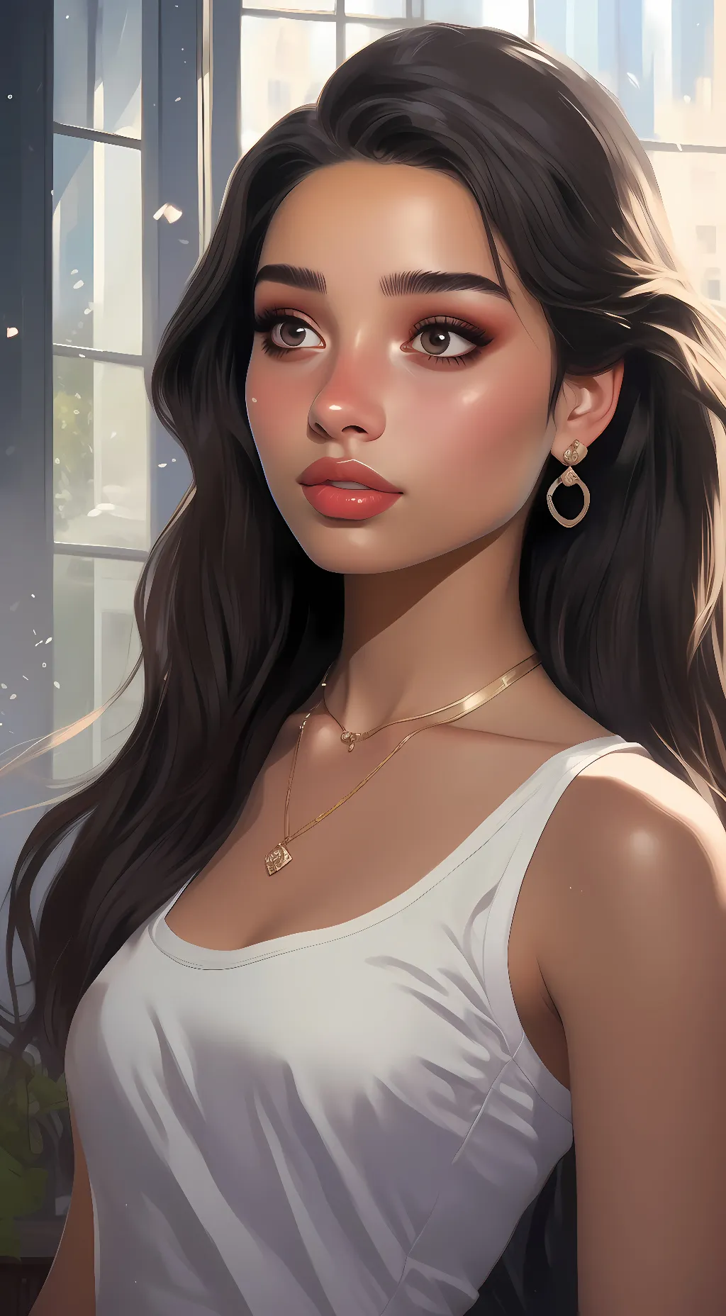 ai character: Ashley  background