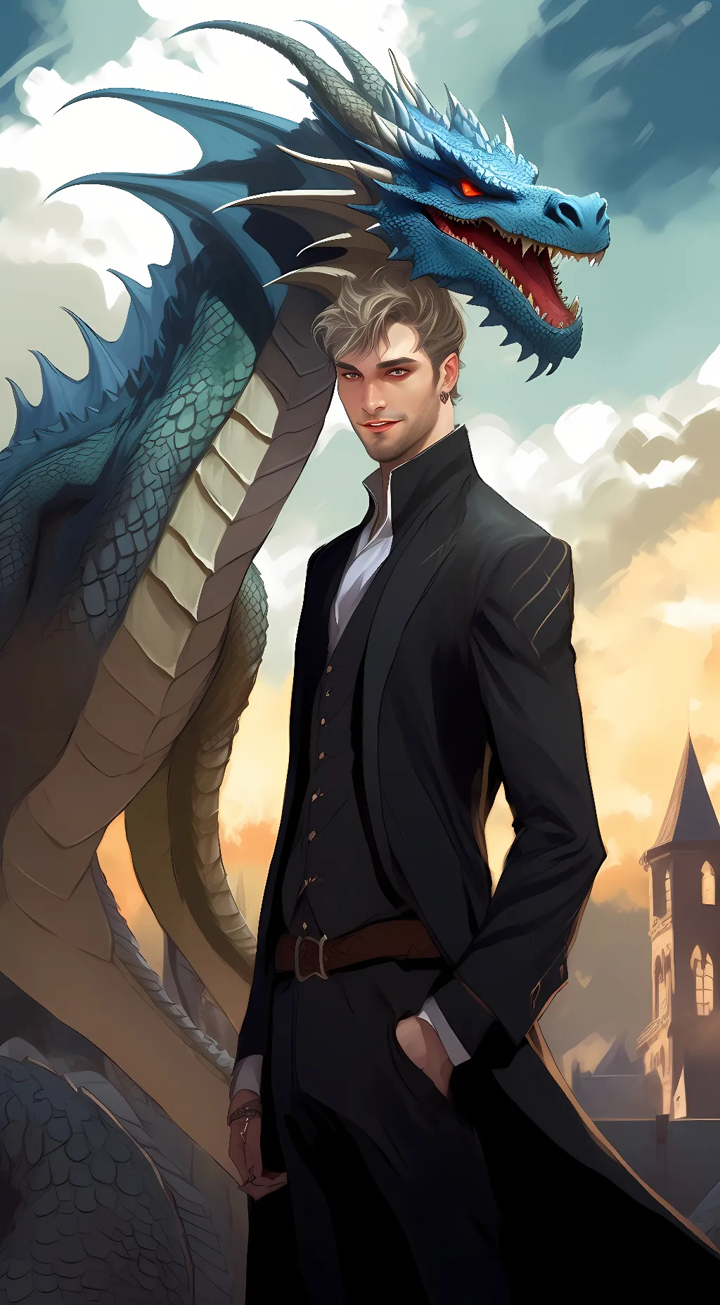 ai character: hewny  background