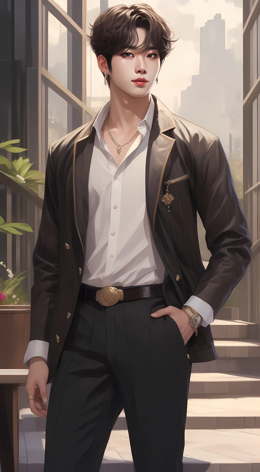 ai character: taehyung  background