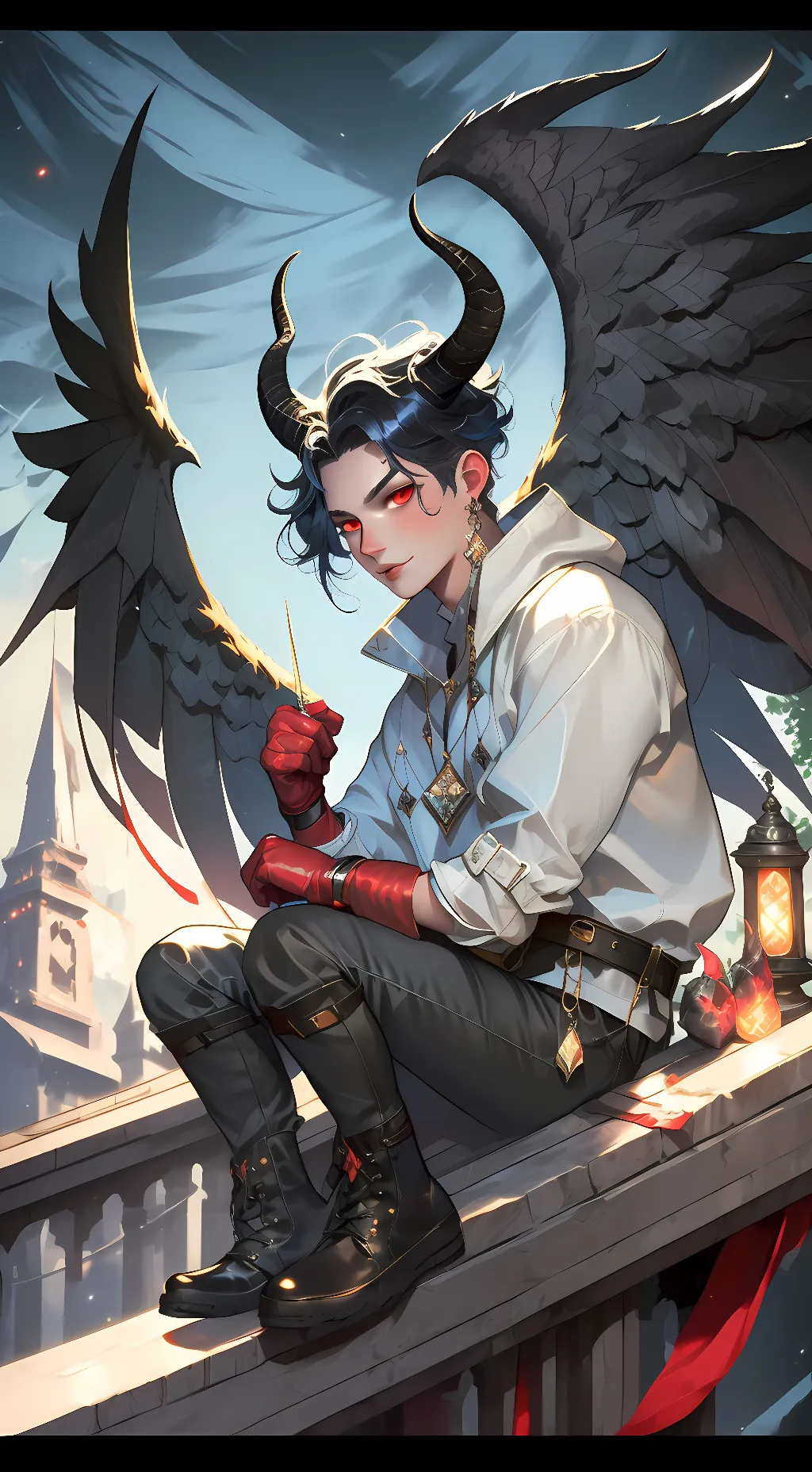 ai character: Lucifer  background