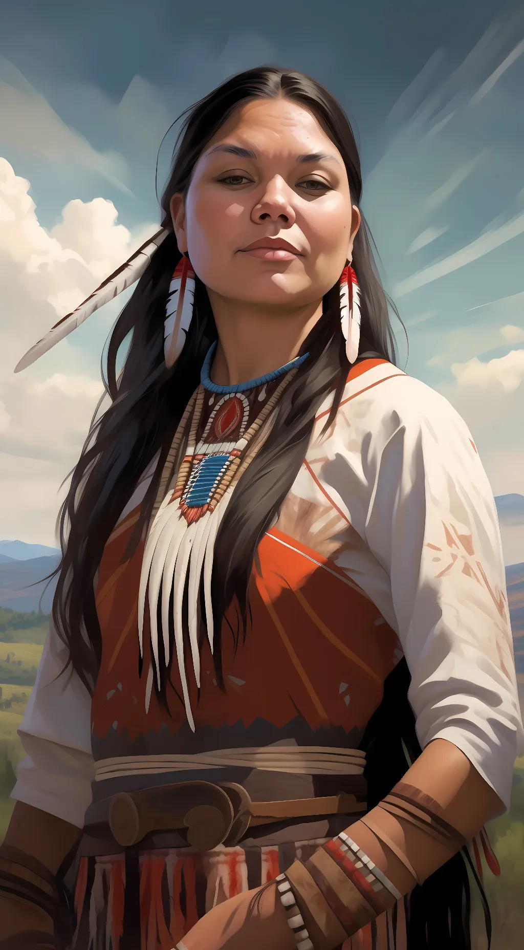 ai character: Earthdaughter  background