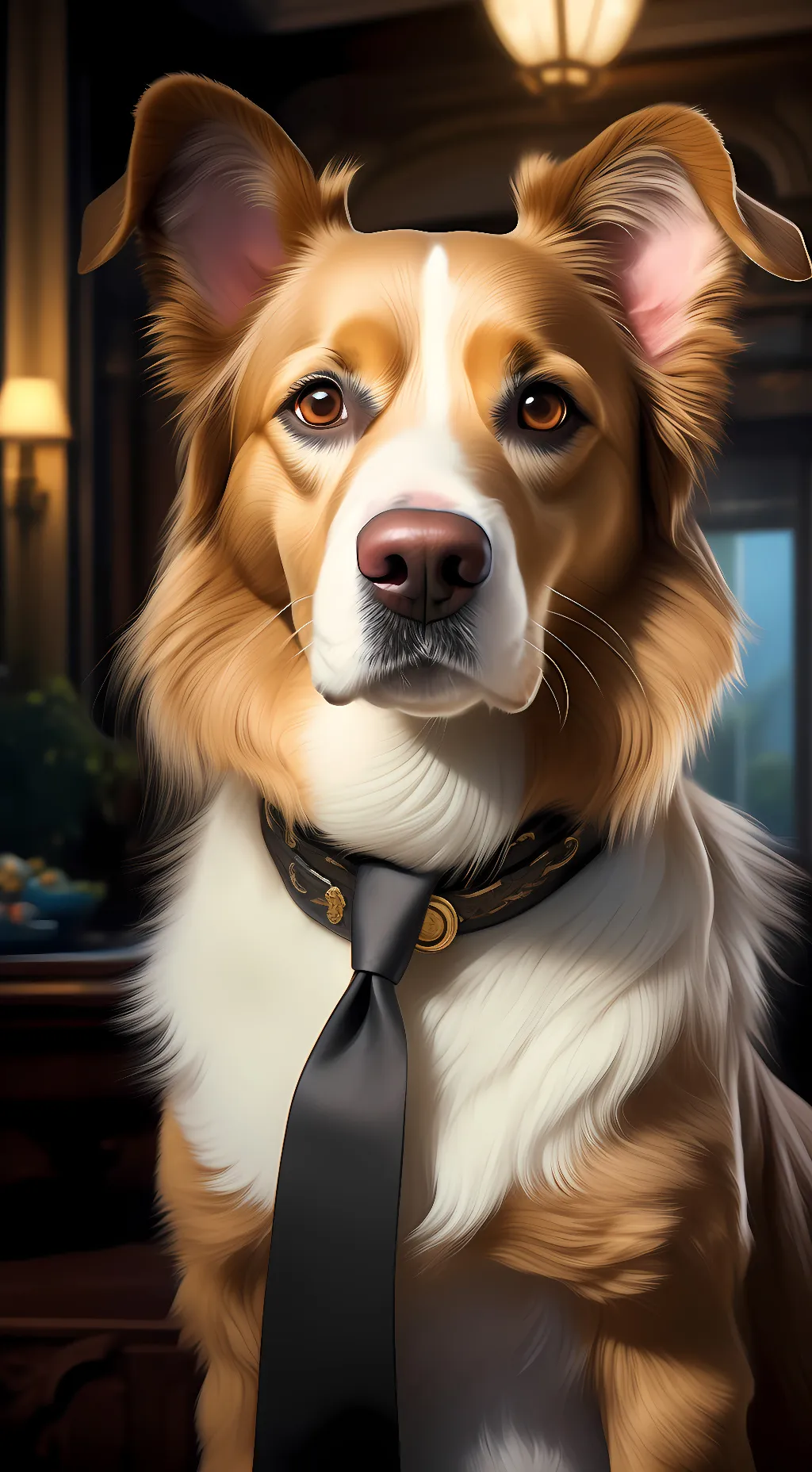 ai character: business dog background