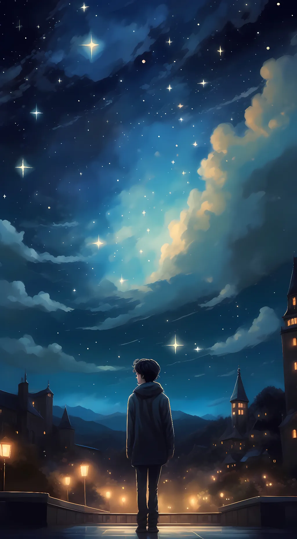 ai character: sky background