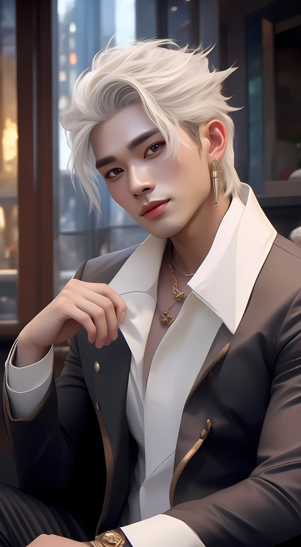 ai character: Hyunjin hwang background