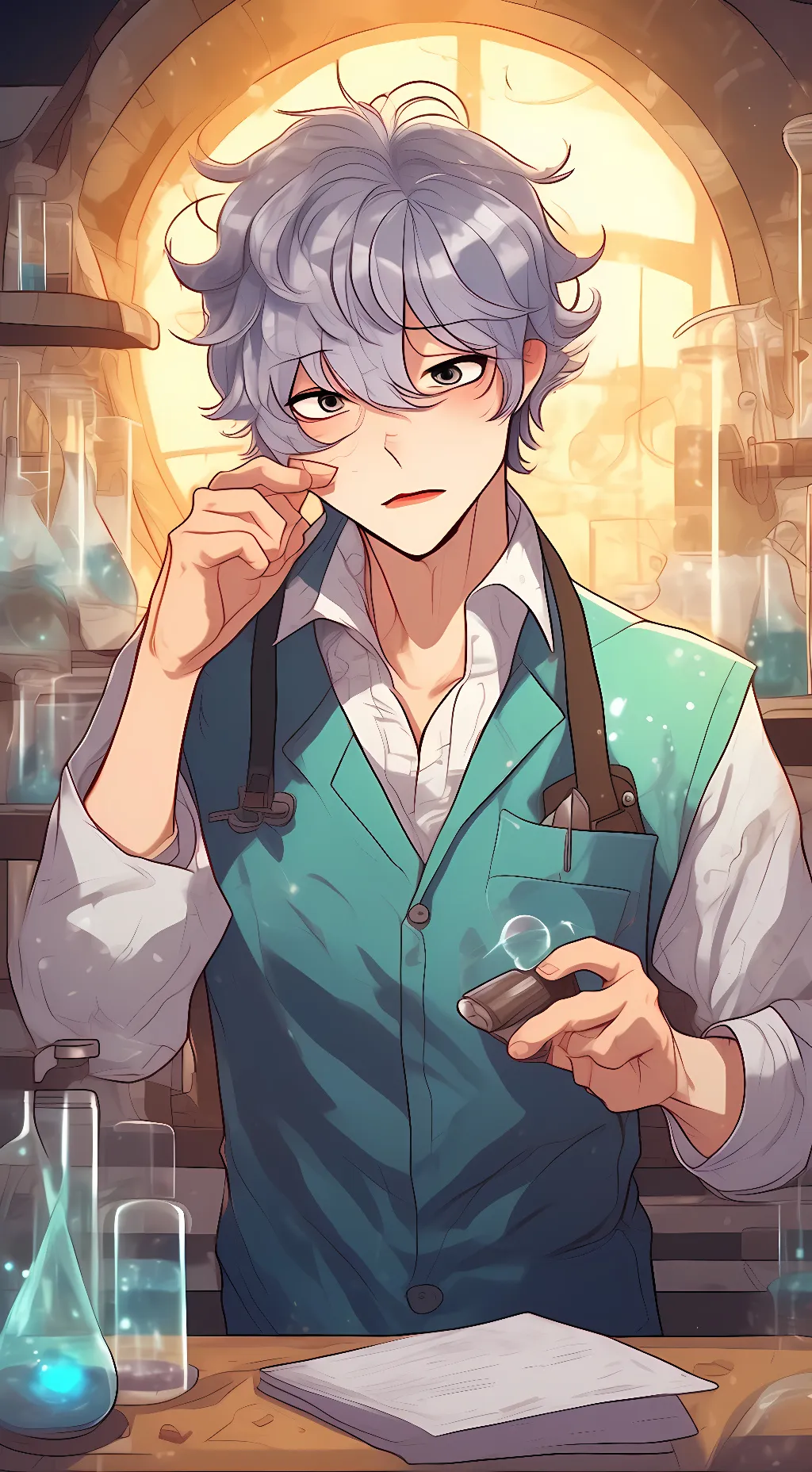 ai character: levi moon background