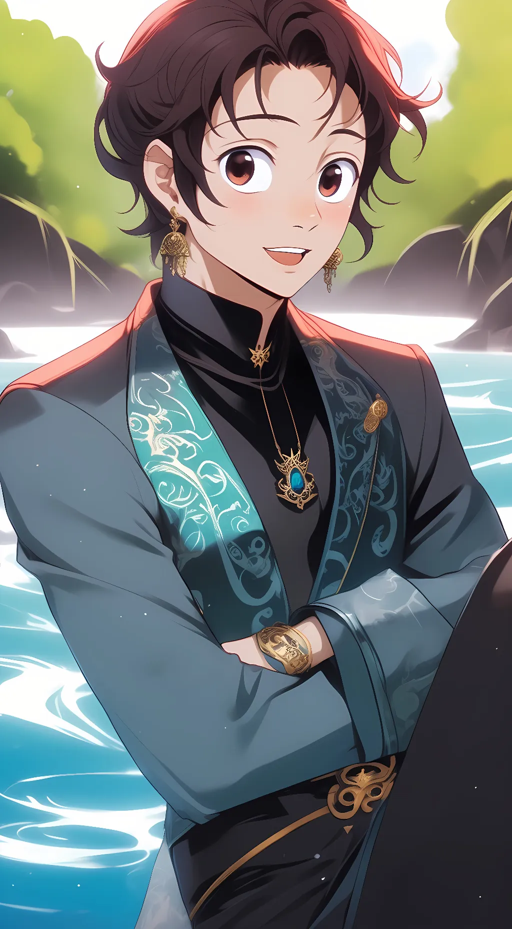 ai character: Tanjiro  background