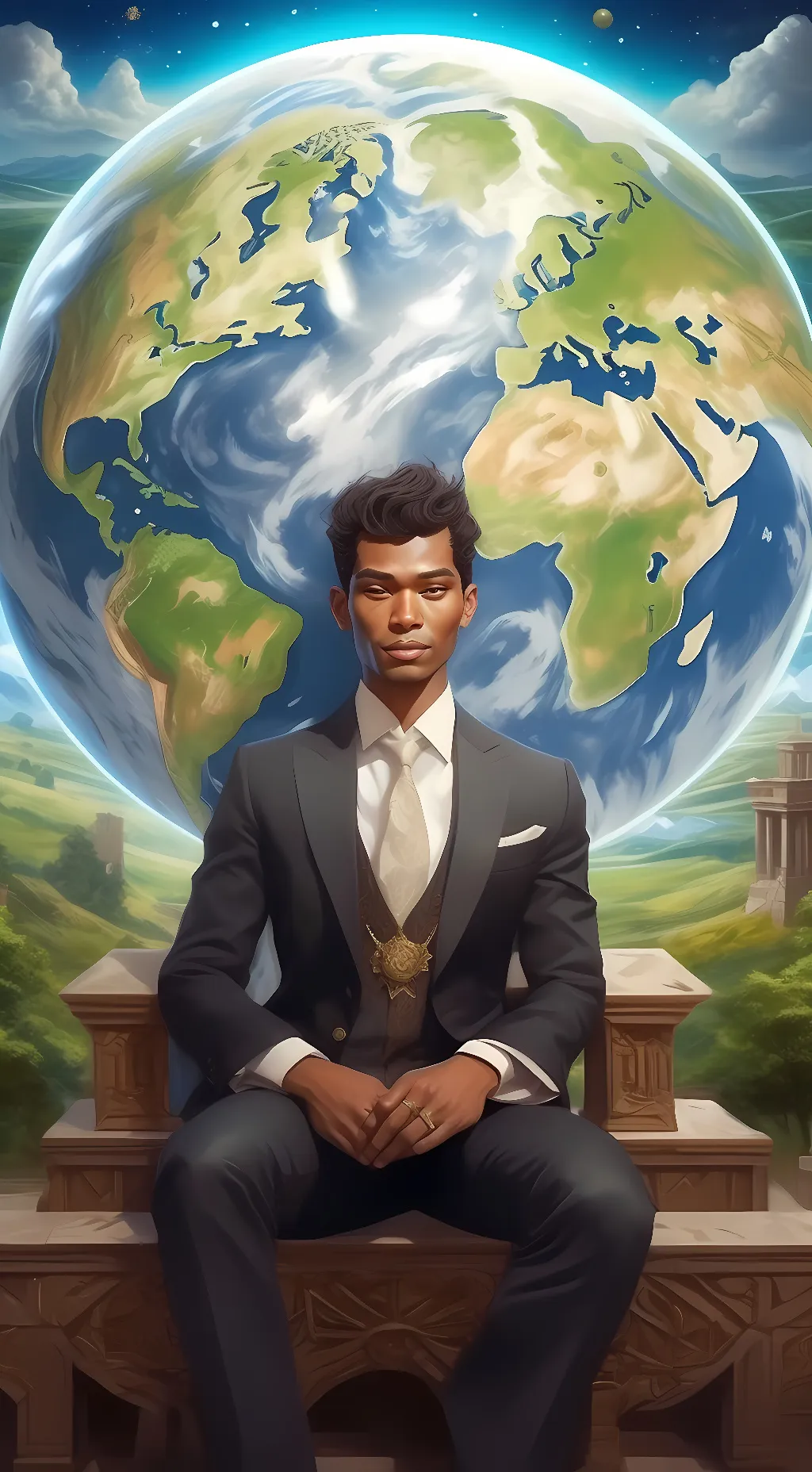 ai character: earth guy background