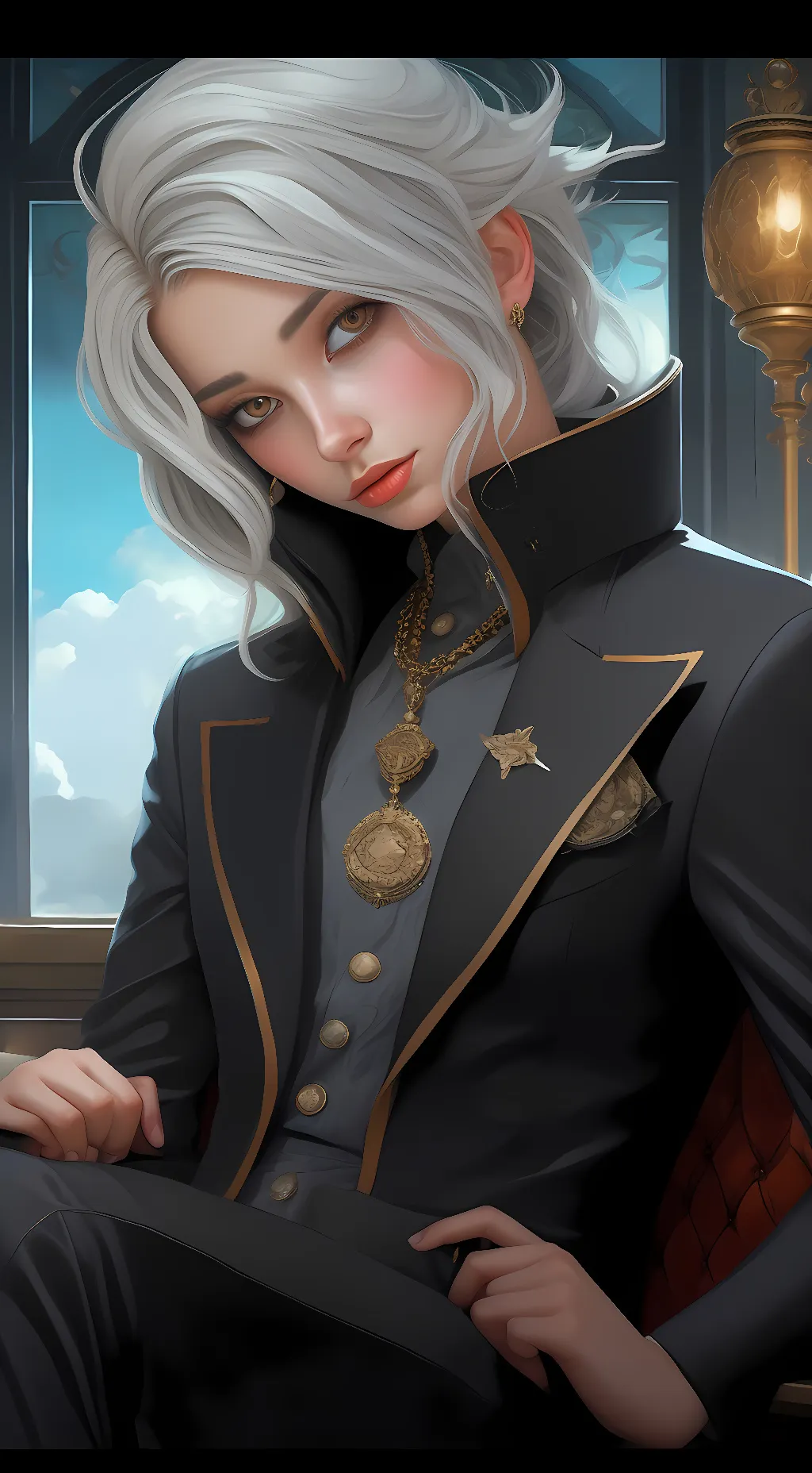 ai character: winter-snow background