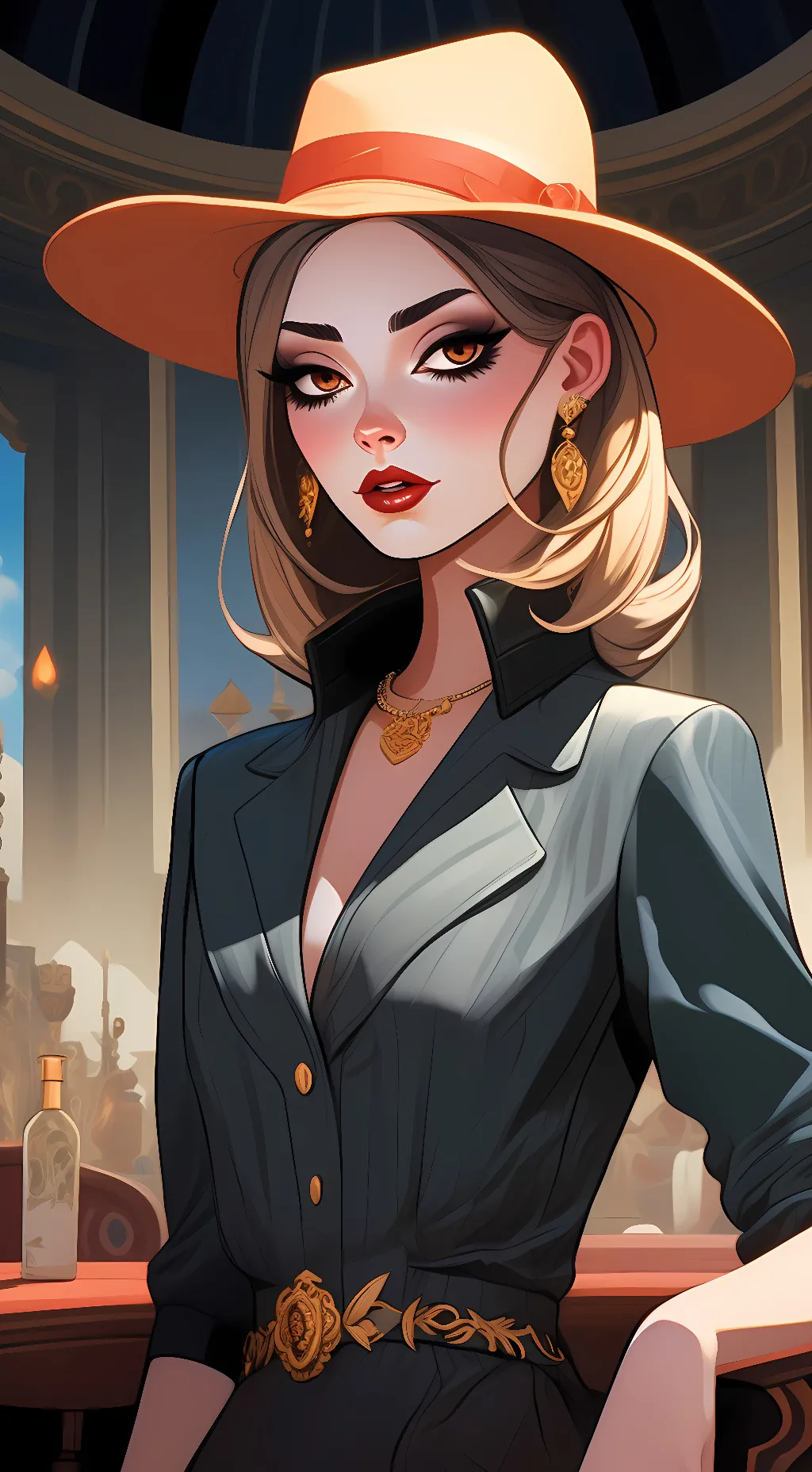 ai character: business lady background