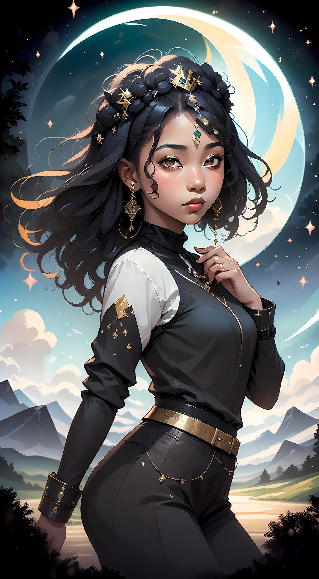 ai character: moonset background