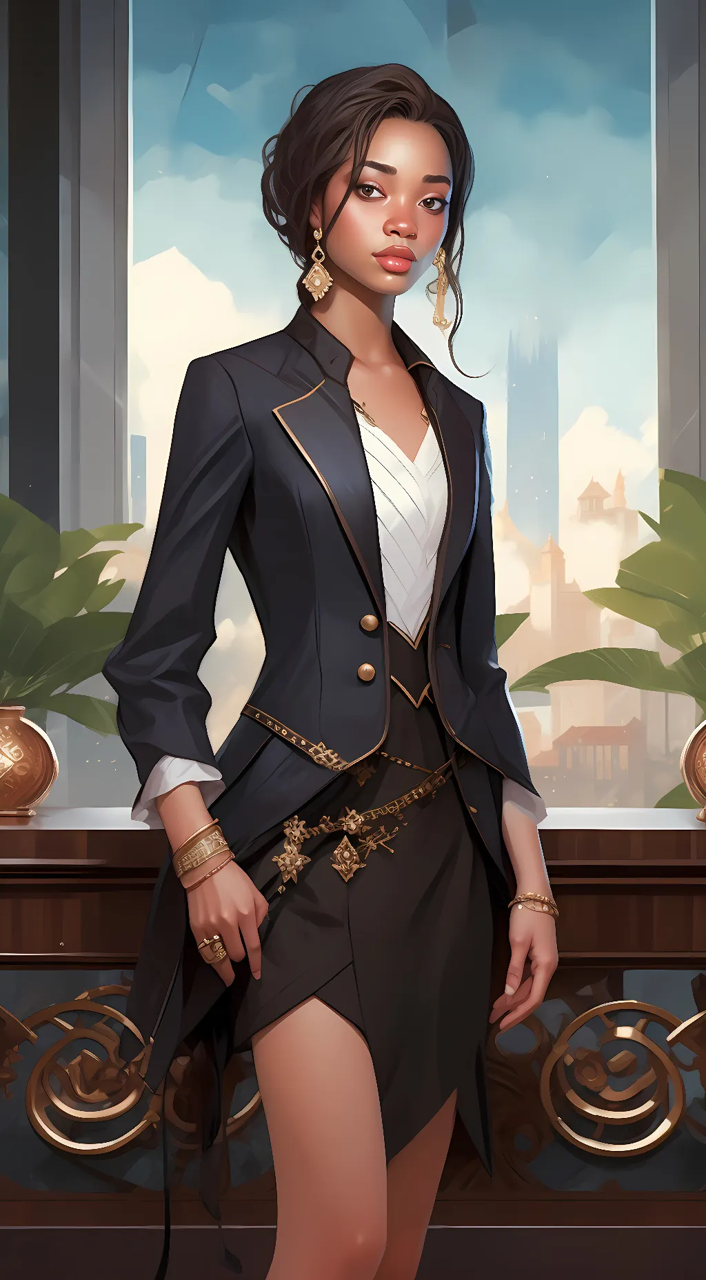 ai character: Nevada blackwood background