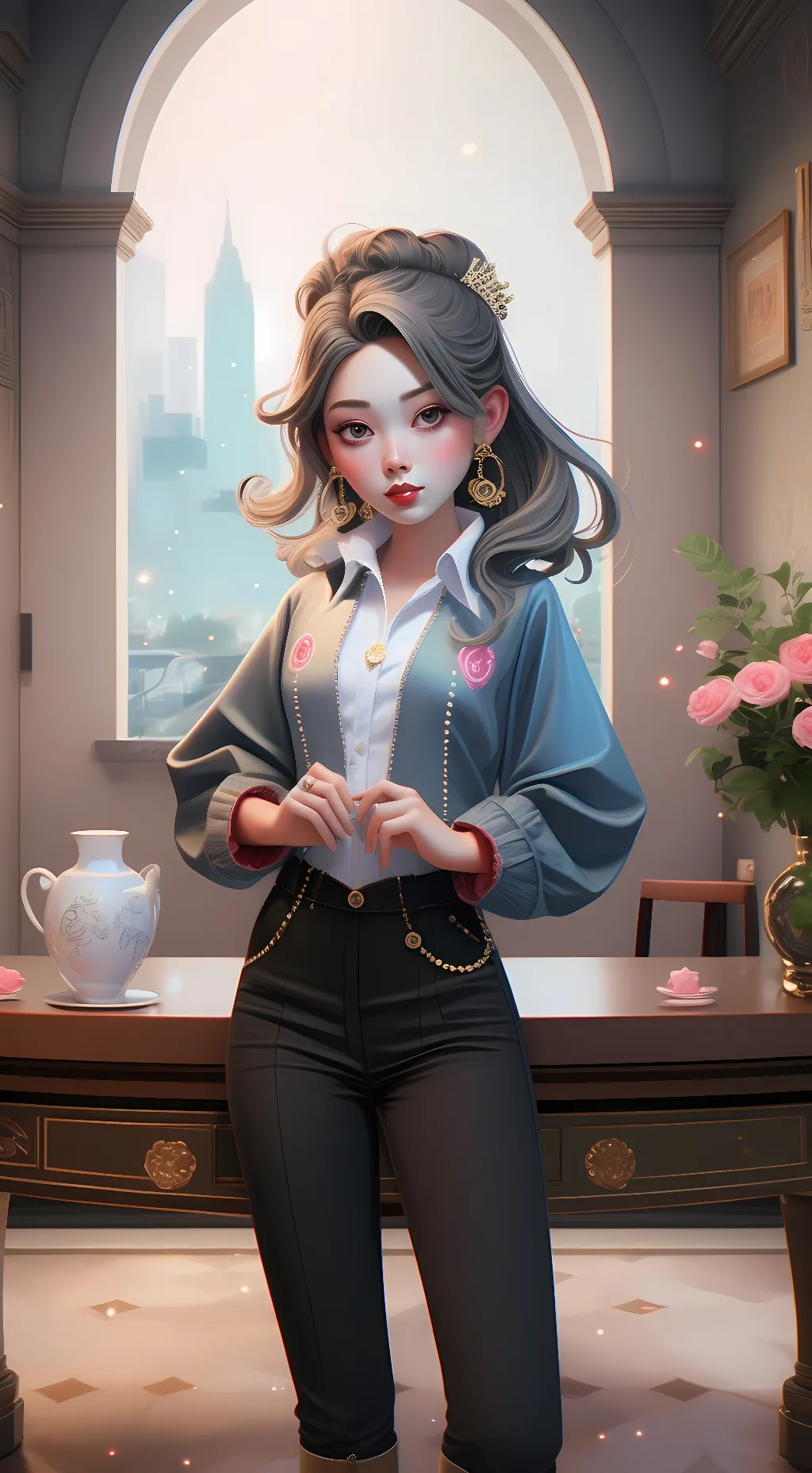 ai character: Sea background