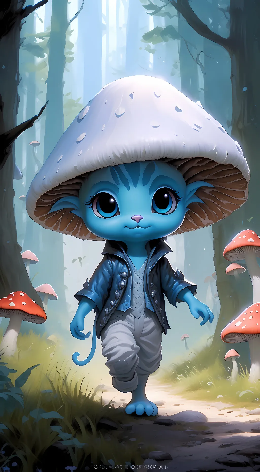 ai character: Smurf cat background