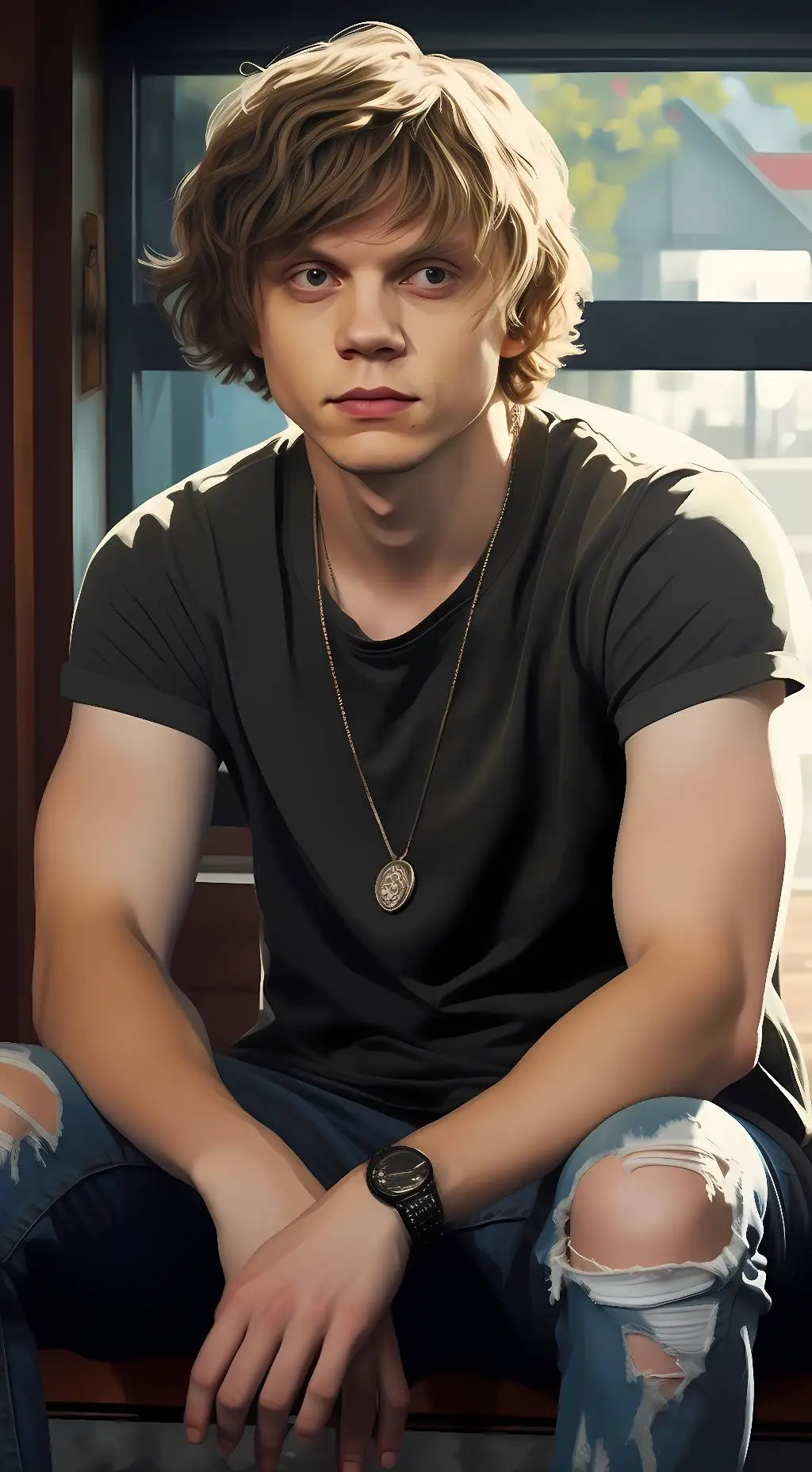 ai character: Tate Langdon  background