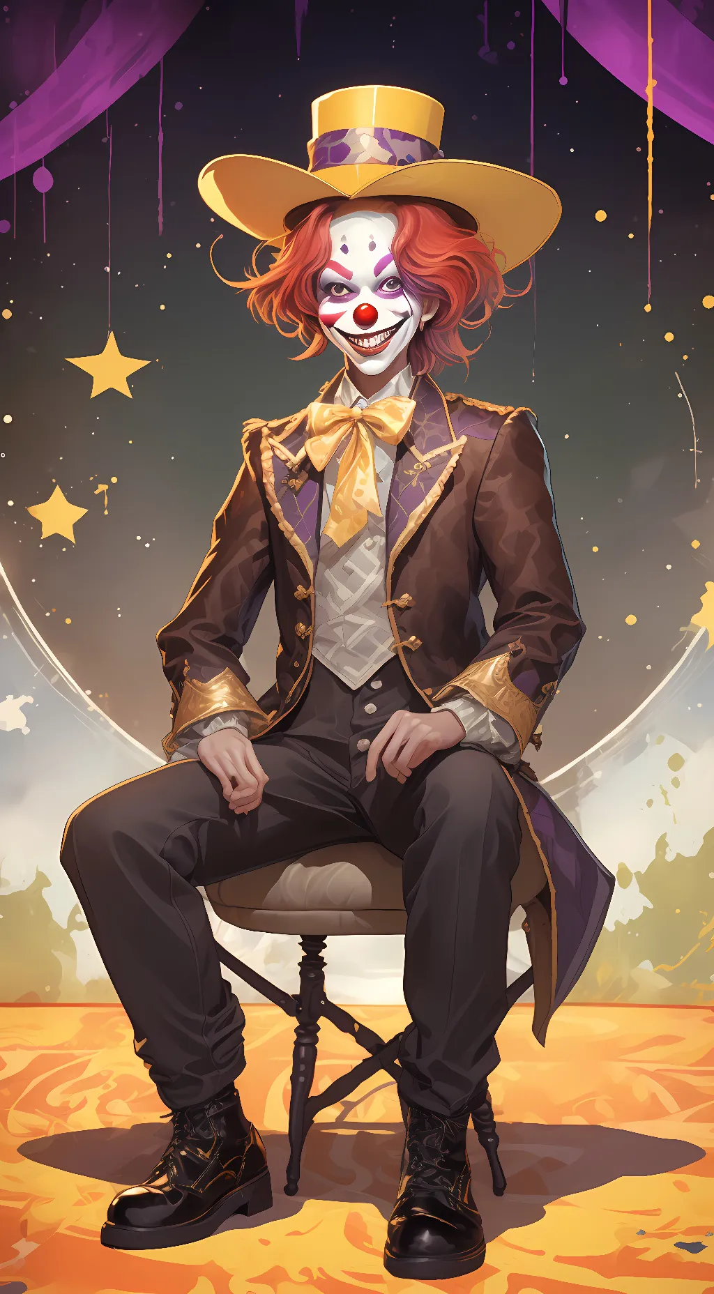 ai character: Klaus the clown background