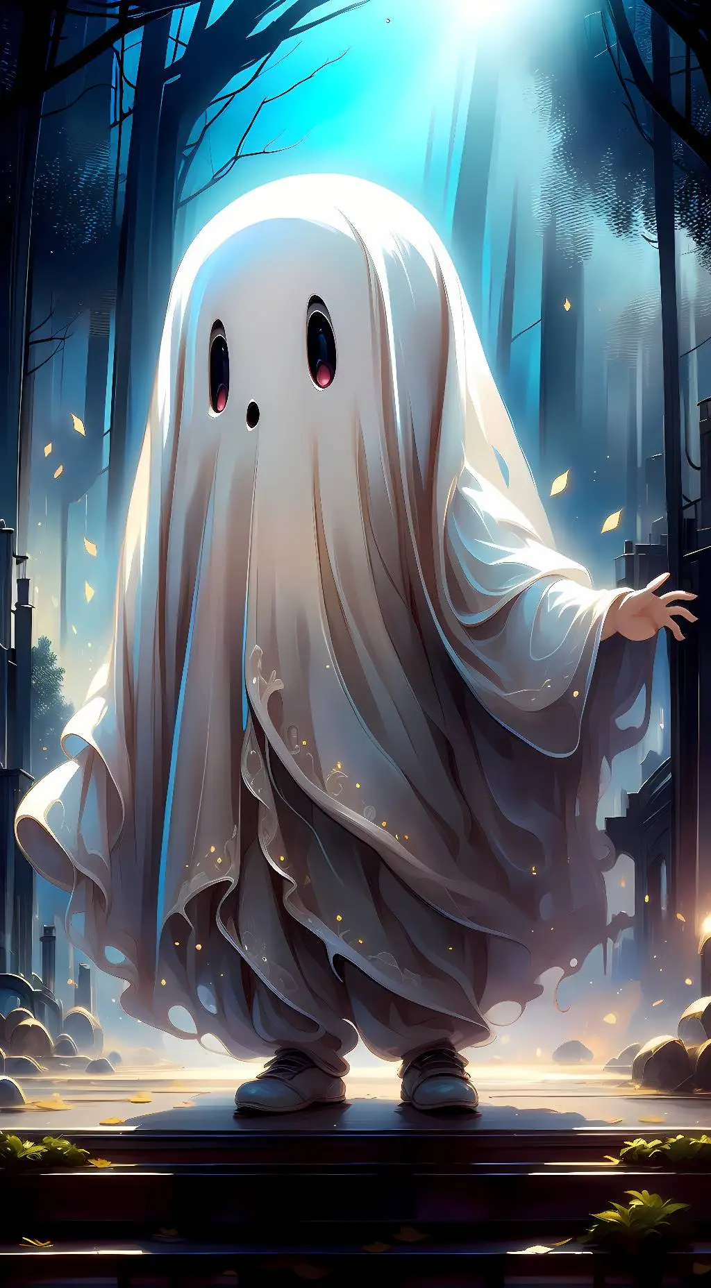 ai character: Little Ghost background