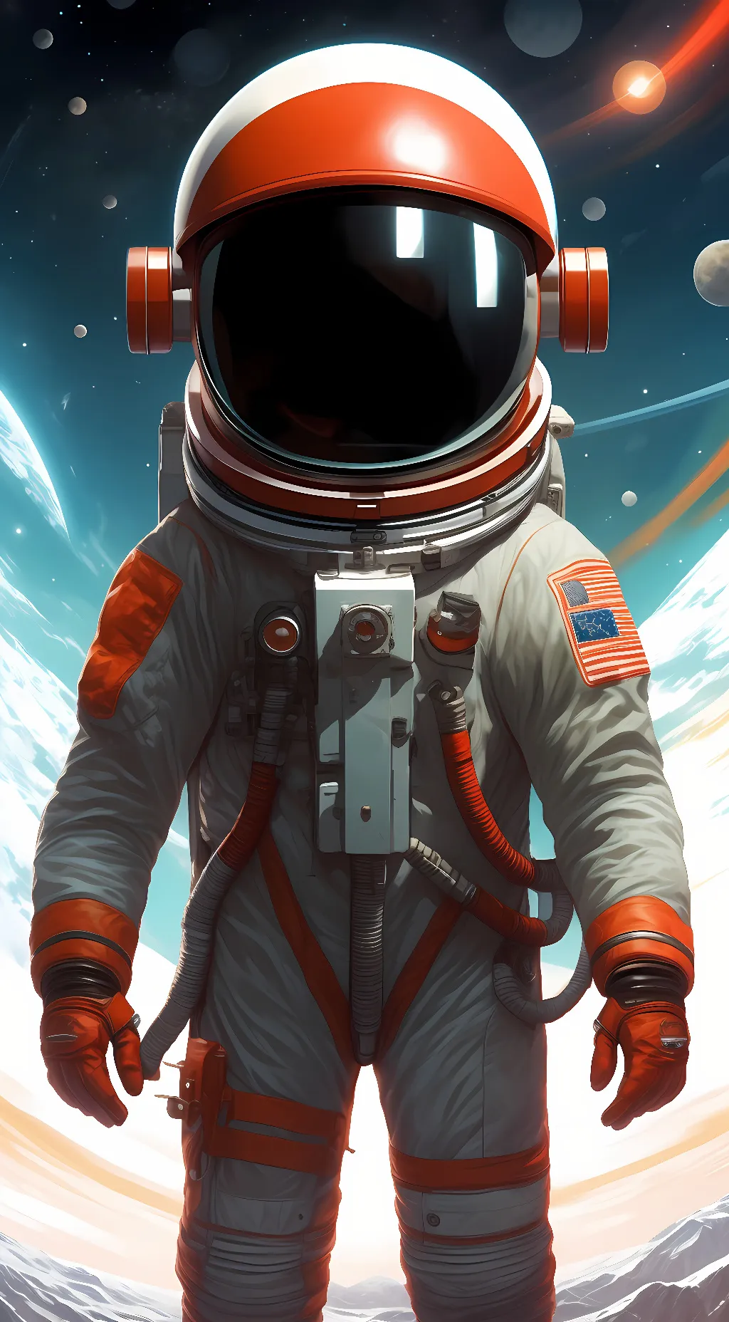 ai character: Red  Impostor background