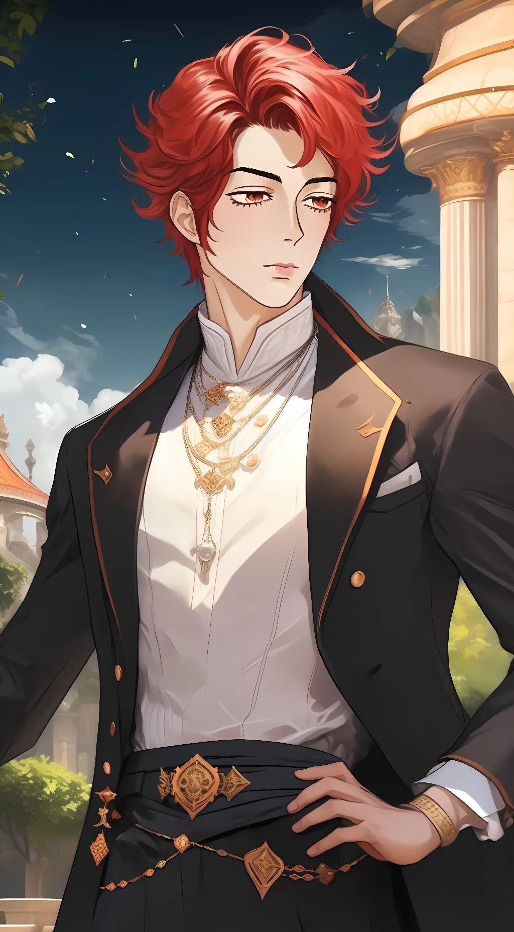 ai character: Red background