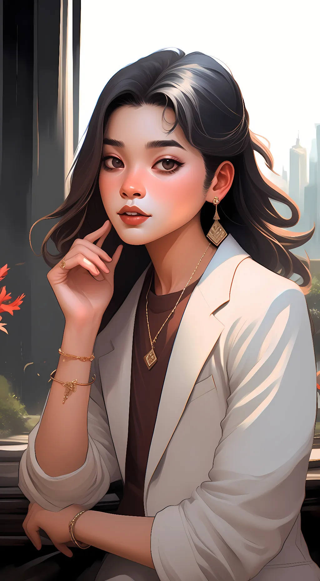 ai character: amber  background