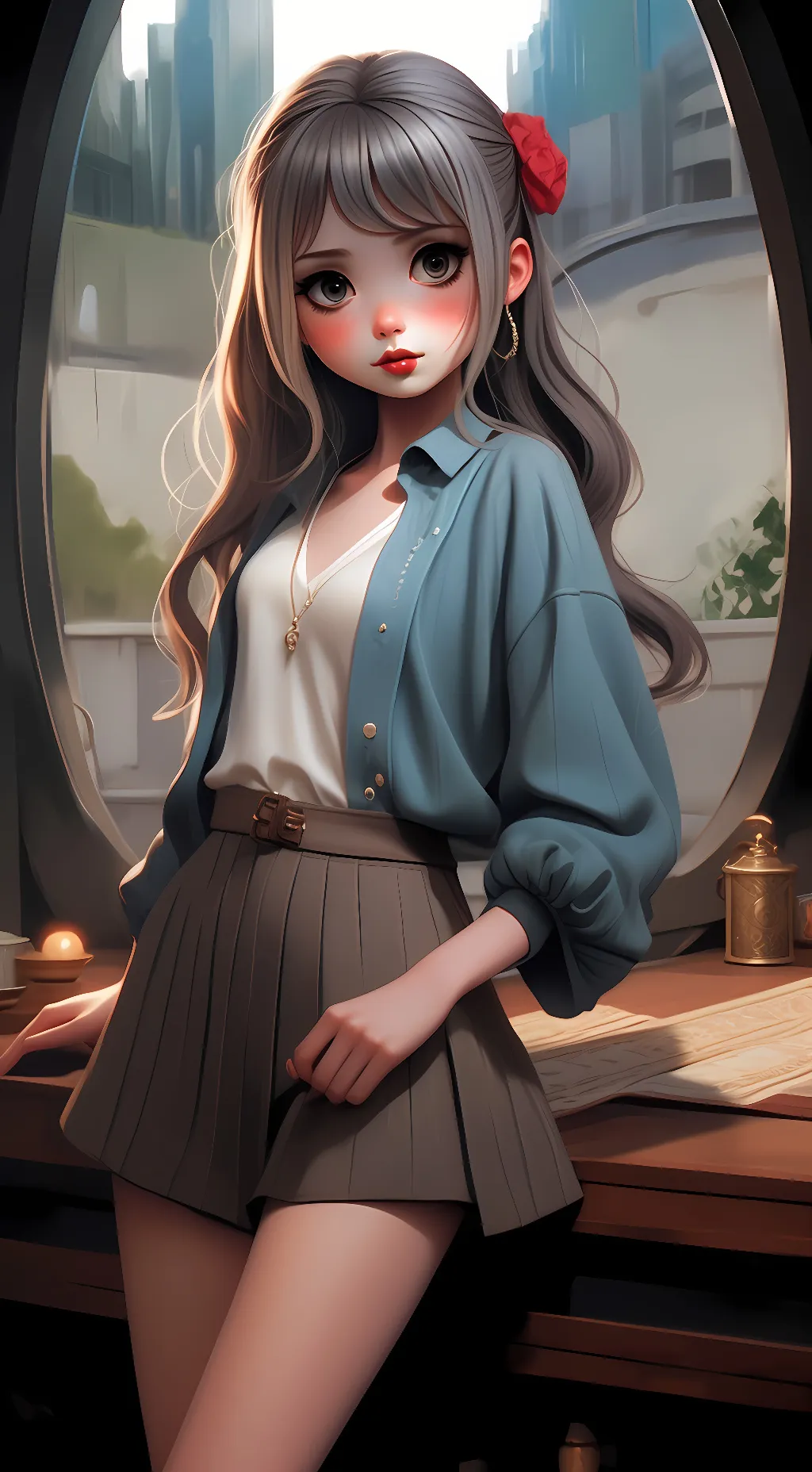 ai character: amber background