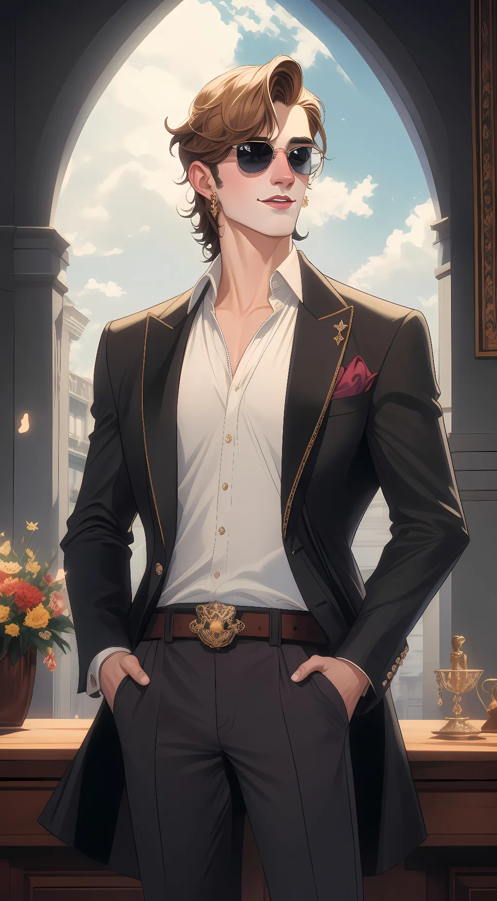 ai character: frieze background