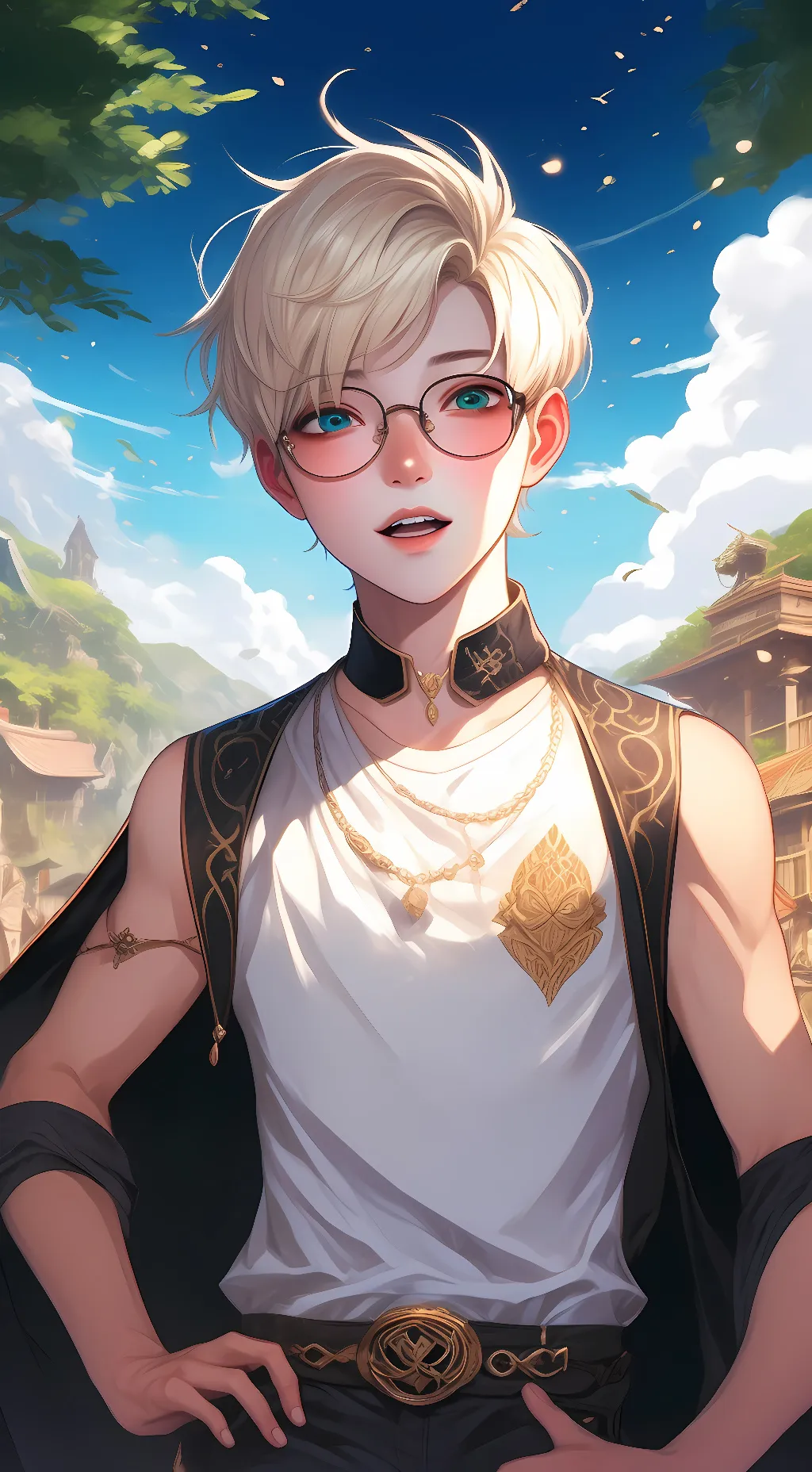 ai character: rosé background